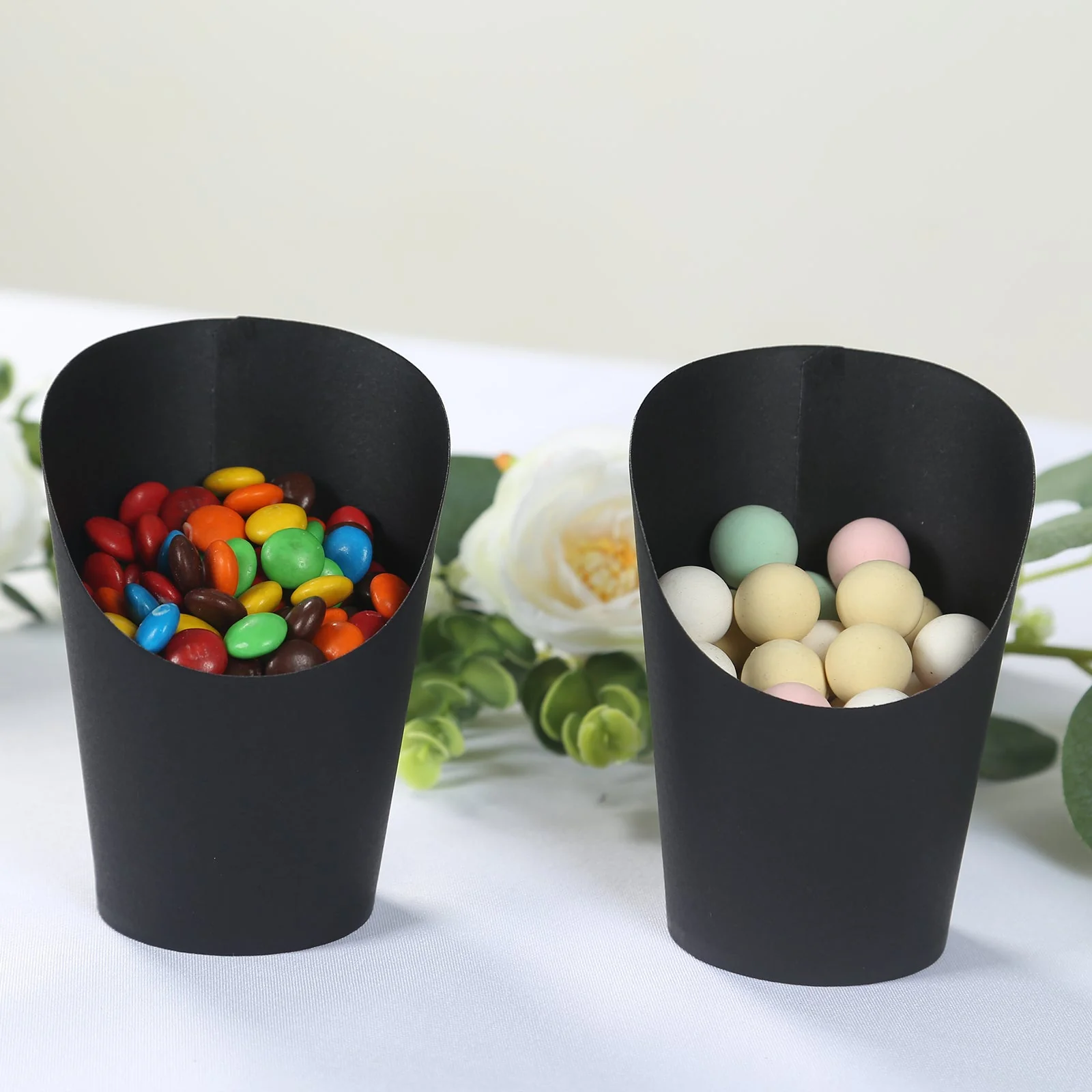 50-Pack Black Paper Popcorn Box Snack Cups 14oz, Disposable Appetizer Cone Cups - Sturdy and Food Grade - Image 7