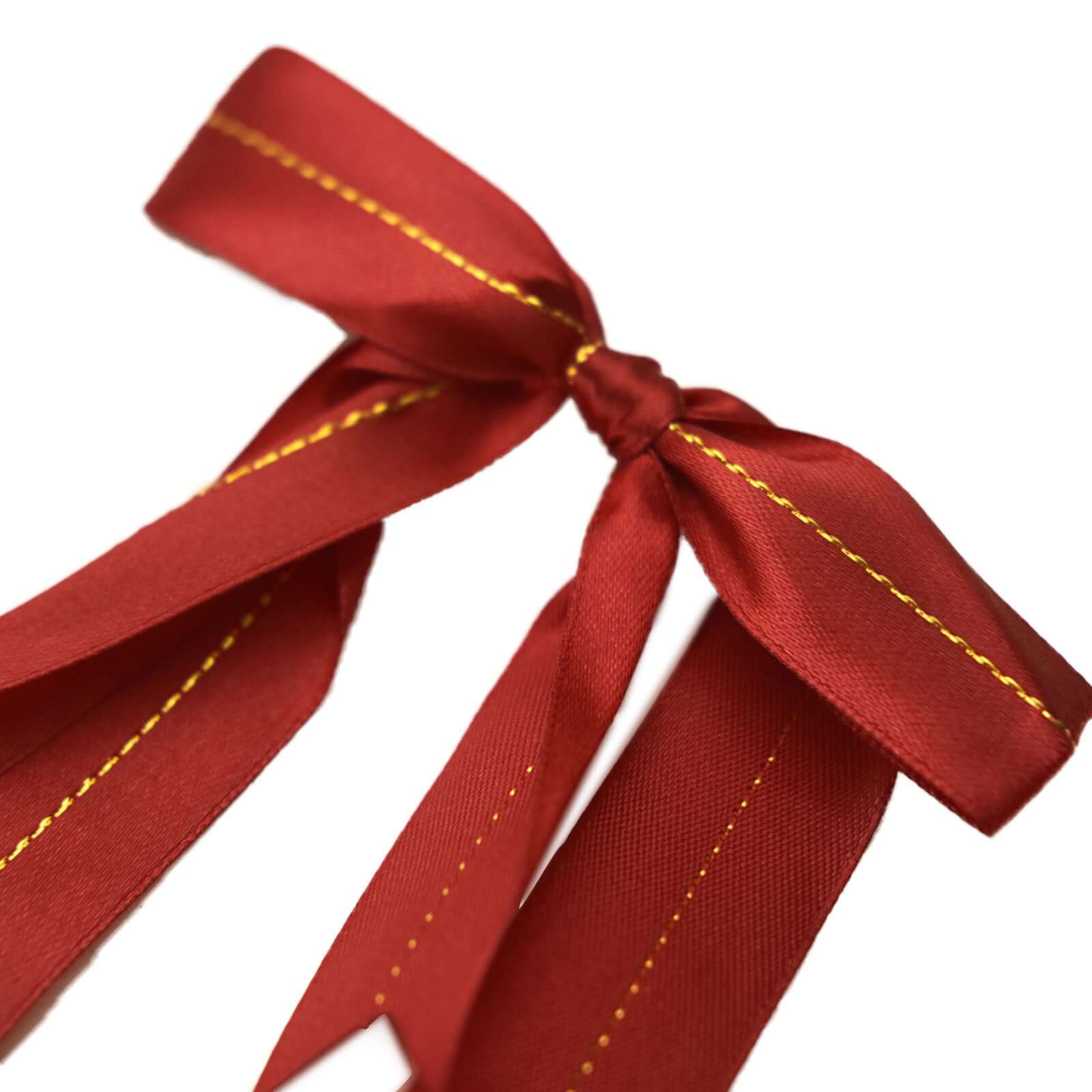 50 Pack Burgundy Pre Tied Satin Ribbon Bows With Gold Foil Lining For Gift Basket and Party Favors Decor 10" - Image 12