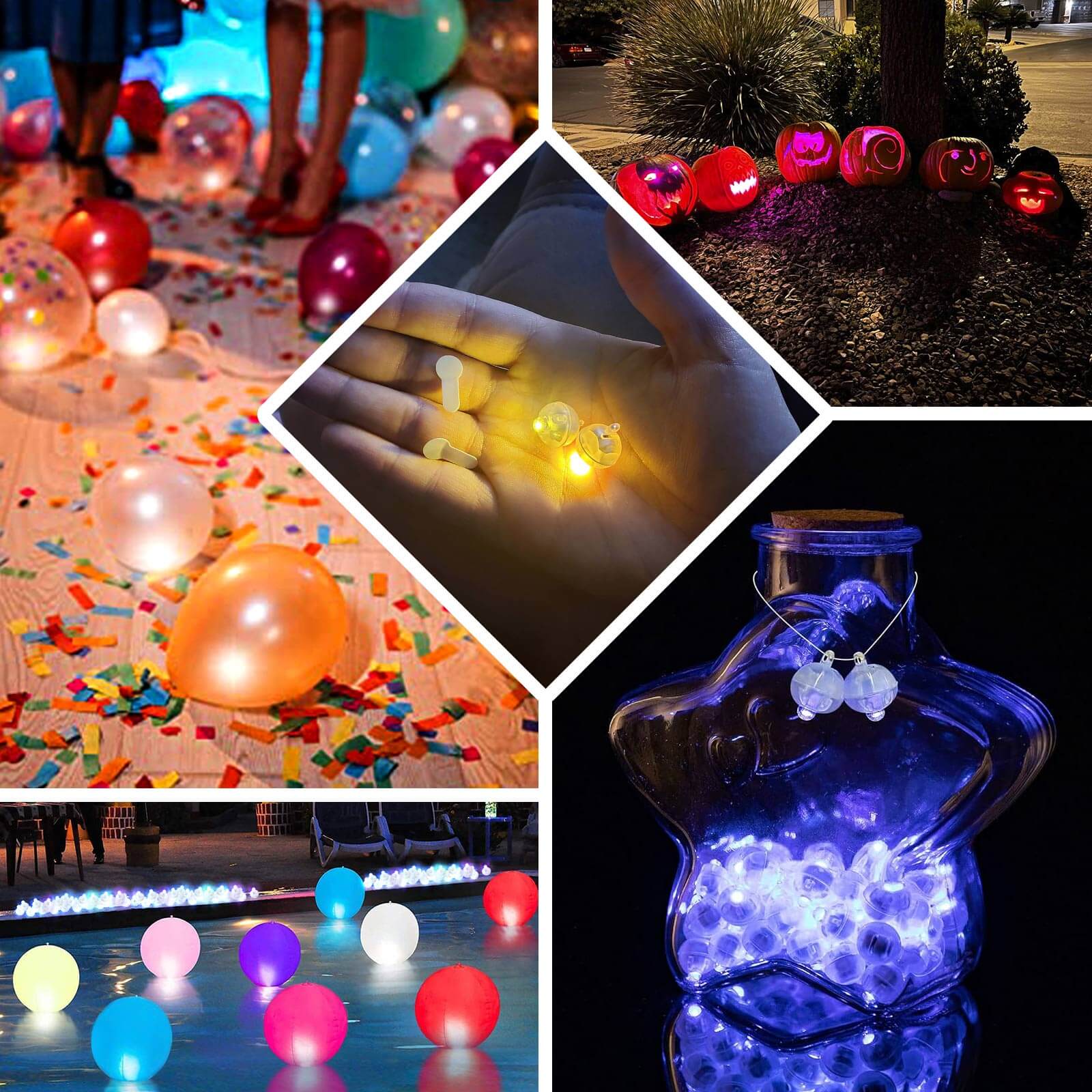 50-Pack LED Balloon Lights 0.5" Round - Warm White Mini Waterproof Battery Operated Balls - Image 5