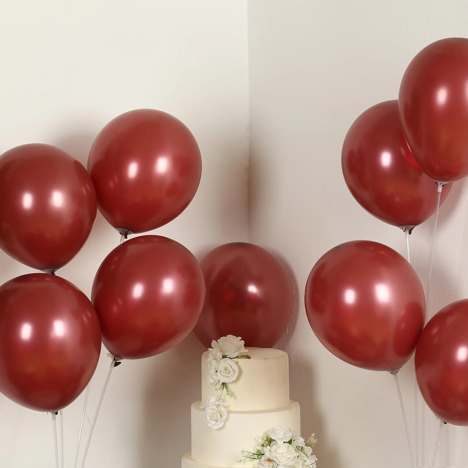 50 Pack Matte Pastel Burgundy Biodegradable Balloons, Round Eco-friendly Thick Latex Party Balloons - 12" - Image 6