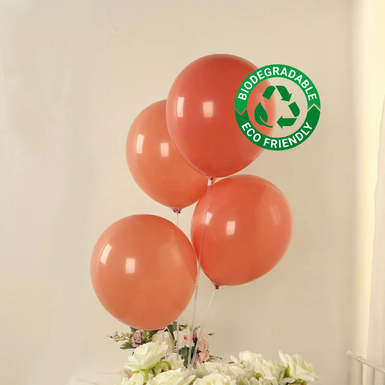 50 Pack Matte Pastel Dusty Rose Biodegradable Balloons, Round Eco-friendly Thick Latex Party Balloons - 12" - Image 9