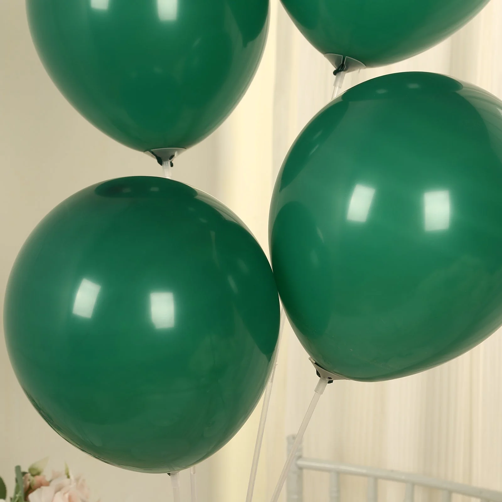 50 Pack Matte Pastel Hunter Emerald Green Biodegradable Balloons, Round Eco-friendly Thick Latex Party Balloons - 12" - Image 9