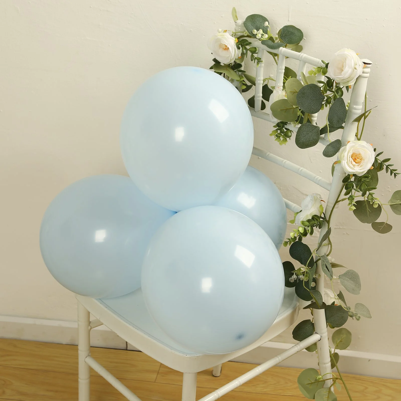 50 Pack Matte Pastel Ice Blue Biodegradable Balloons, Round Eco-friendly Thick Latex Party Balloons - 12" - Image 9
