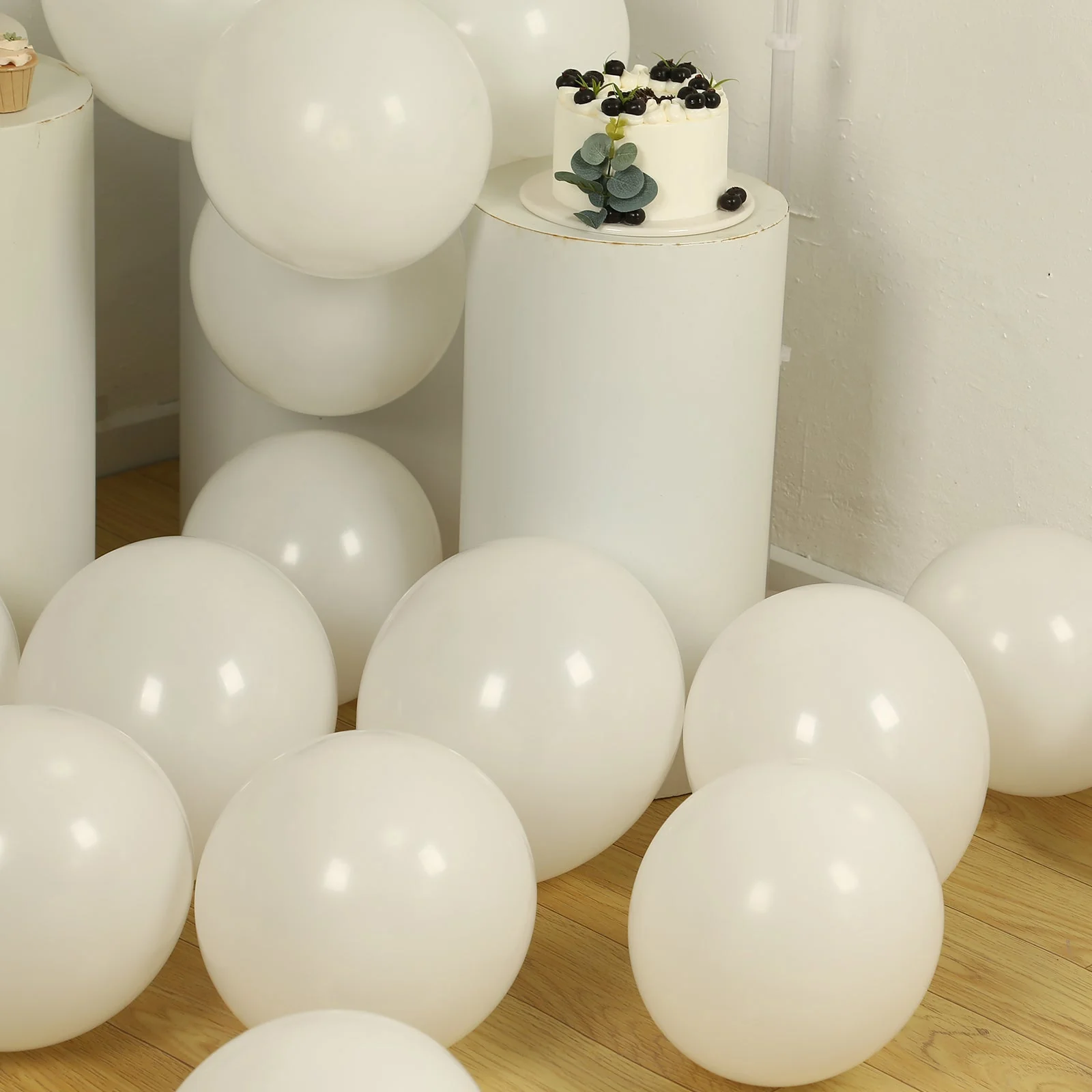50 Pack Matte Pastel Off White Biodegradable Balloons, Round Eco-friendly Thick Latex Party Balloons - 12" - Image 2