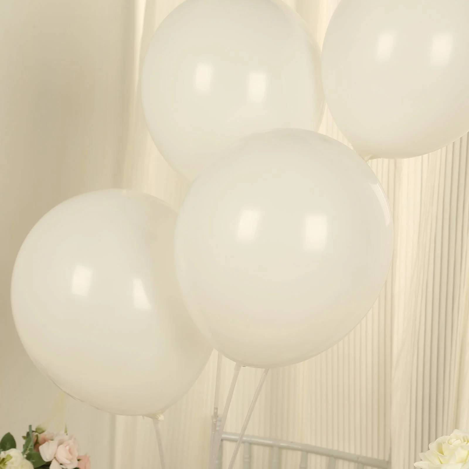 50 Pack Matte Pastel Off White Biodegradable Balloons, Round Eco-friendly Thick Latex Party Balloons - 12" - Image 9