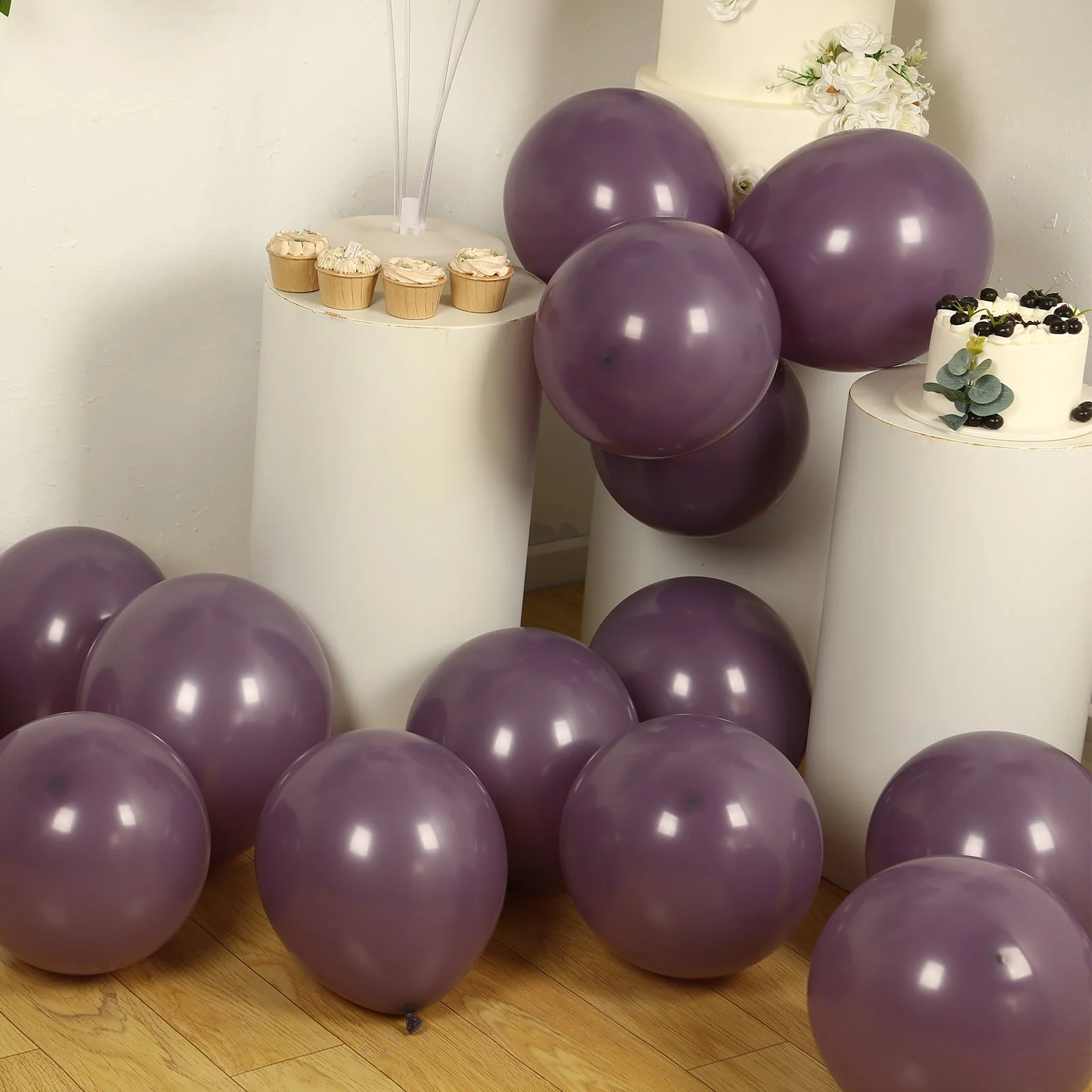 50 Pack Matte Pastel Violet Amethyst Biodegradable Balloons, Round Eco-friendly Thick Latex Party Balloons - 12" - Image 2