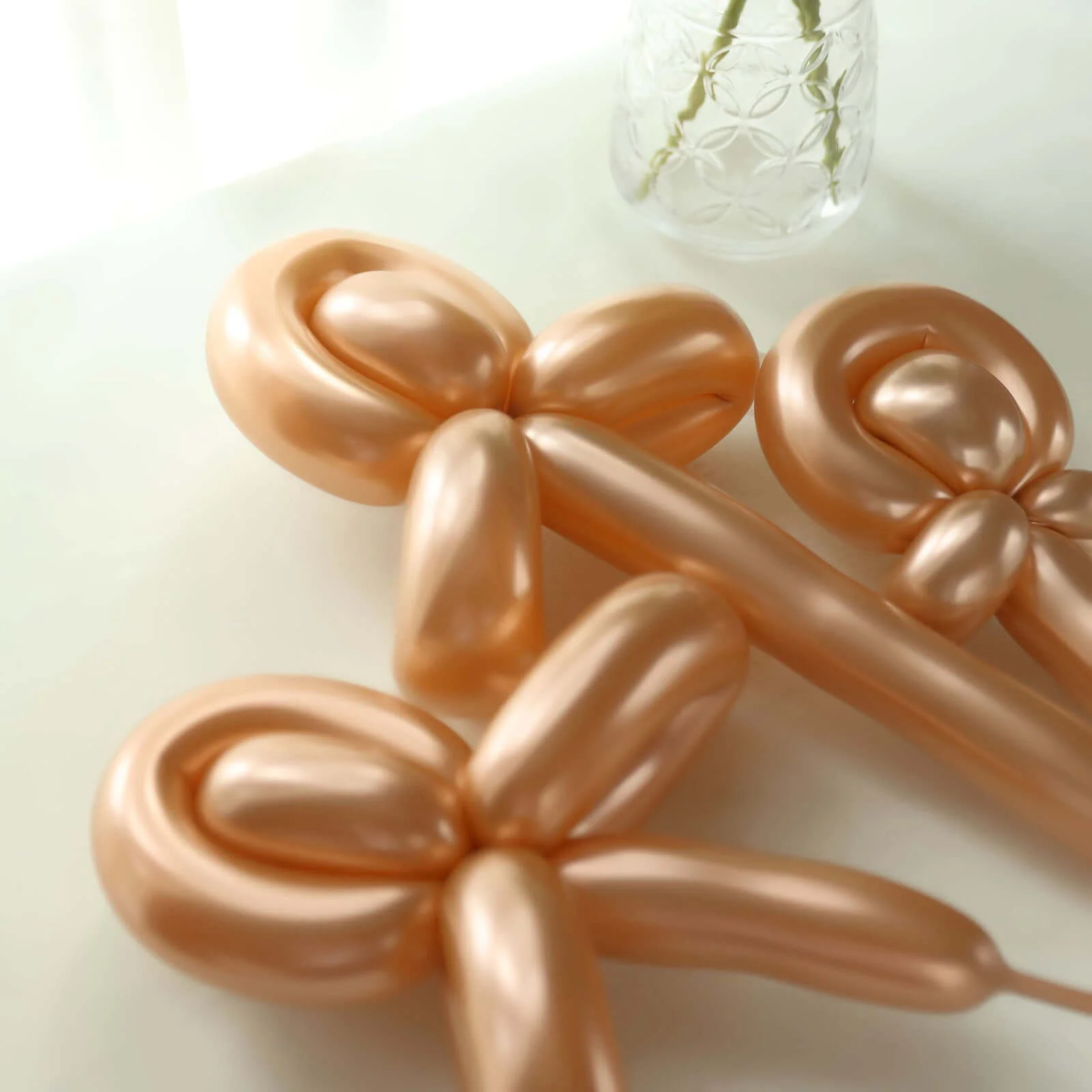 50 Pack Assorted Metallic Rose Gold Long Latex Balloons For Twisting Magic, Animal Modelling Party Balloons - Image 2