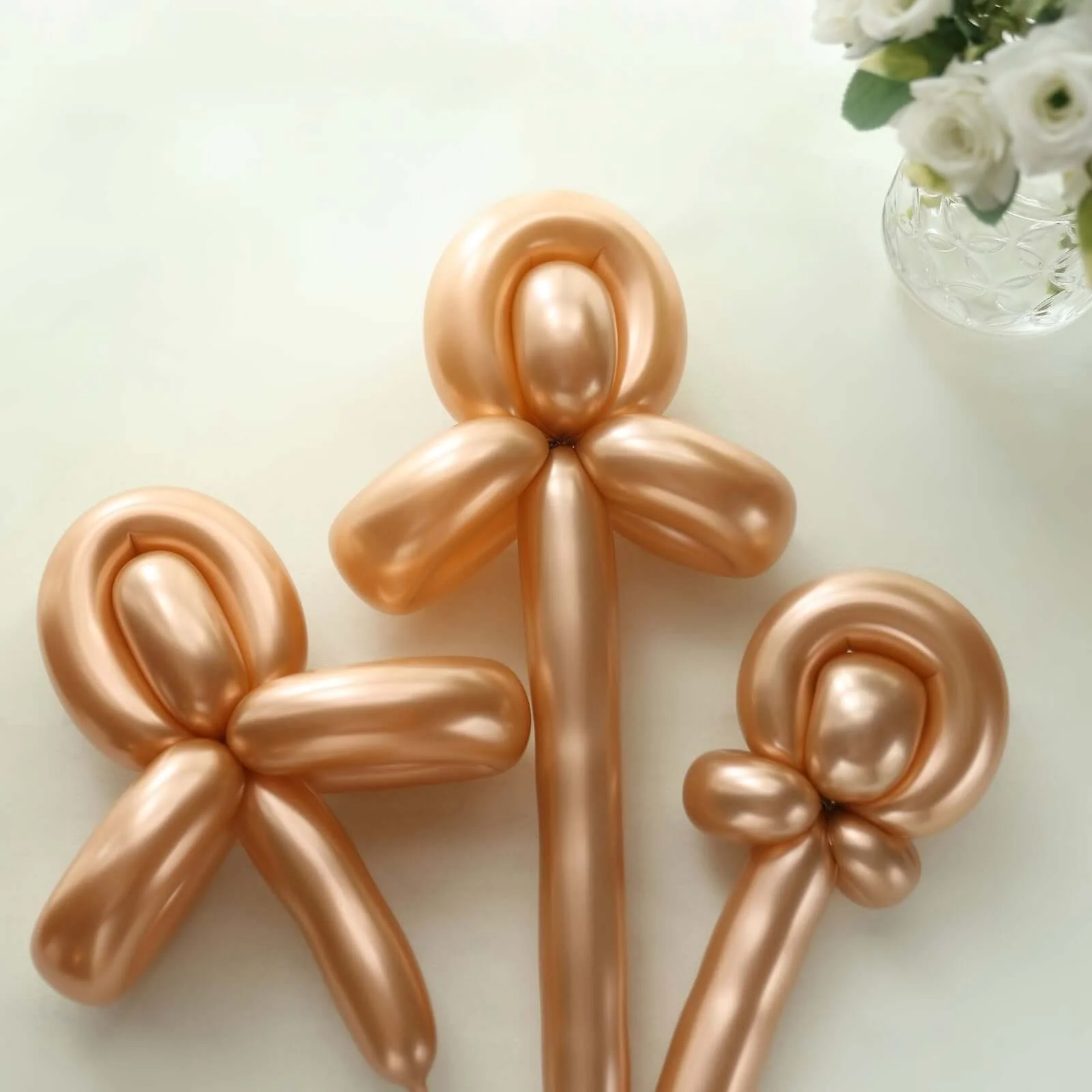 50 Pack Assorted Metallic Rose Gold Long Latex Balloons For Twisting Magic, Animal Modelling Party Balloons - Image 8