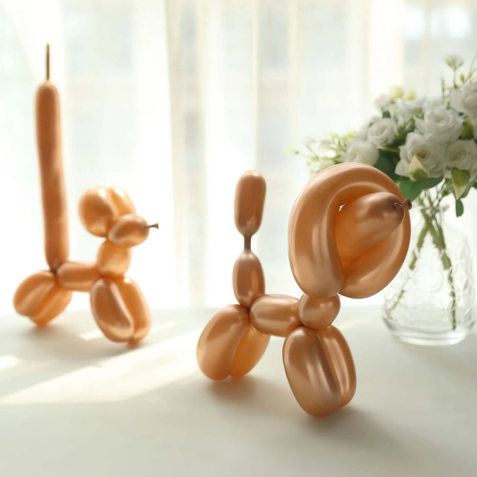 50 Pack Assorted Metallic Rose Gold Long Latex Balloons For Twisting Magic, Animal Modelling Party Balloons - Image 9