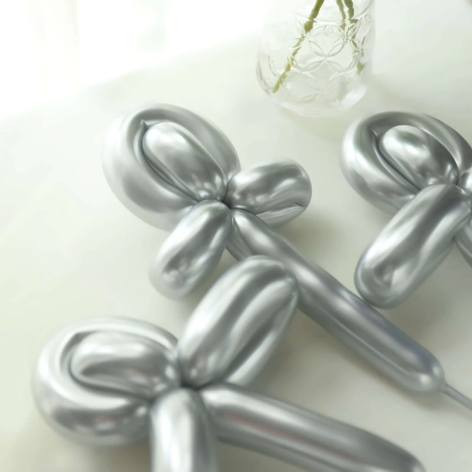50 Pack Assorted Metallic Silver Long Latex Balloons For Twisting Magic, Animal Modelling Party Balloons - Image 2
