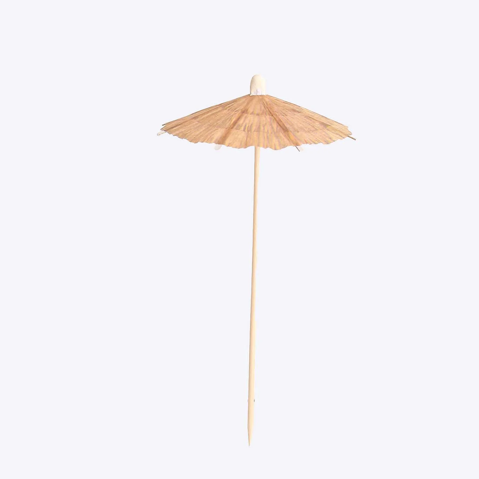 50-Pack Natural Bamboo Skewers 6", Tiki Hut Paper Umbrella Design Biodegradable Cocktail Sticks - Eco Friendly Party Picks - Image 7