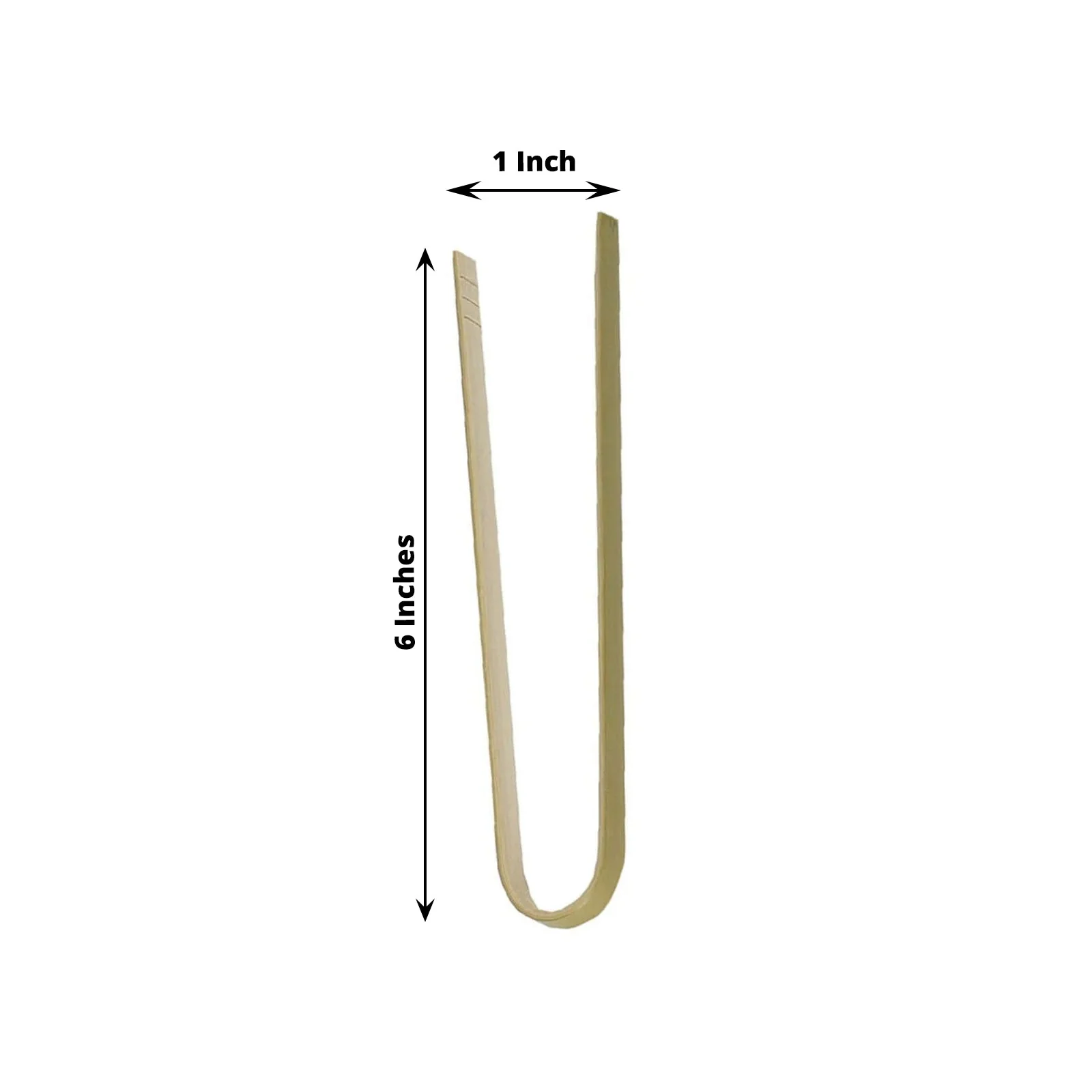 50-Pack Natural Bamboo Wooden Tongs 6", Disposable Eco Friendly Flatware - Biodegradable Party Serving Utensils - Image 3
