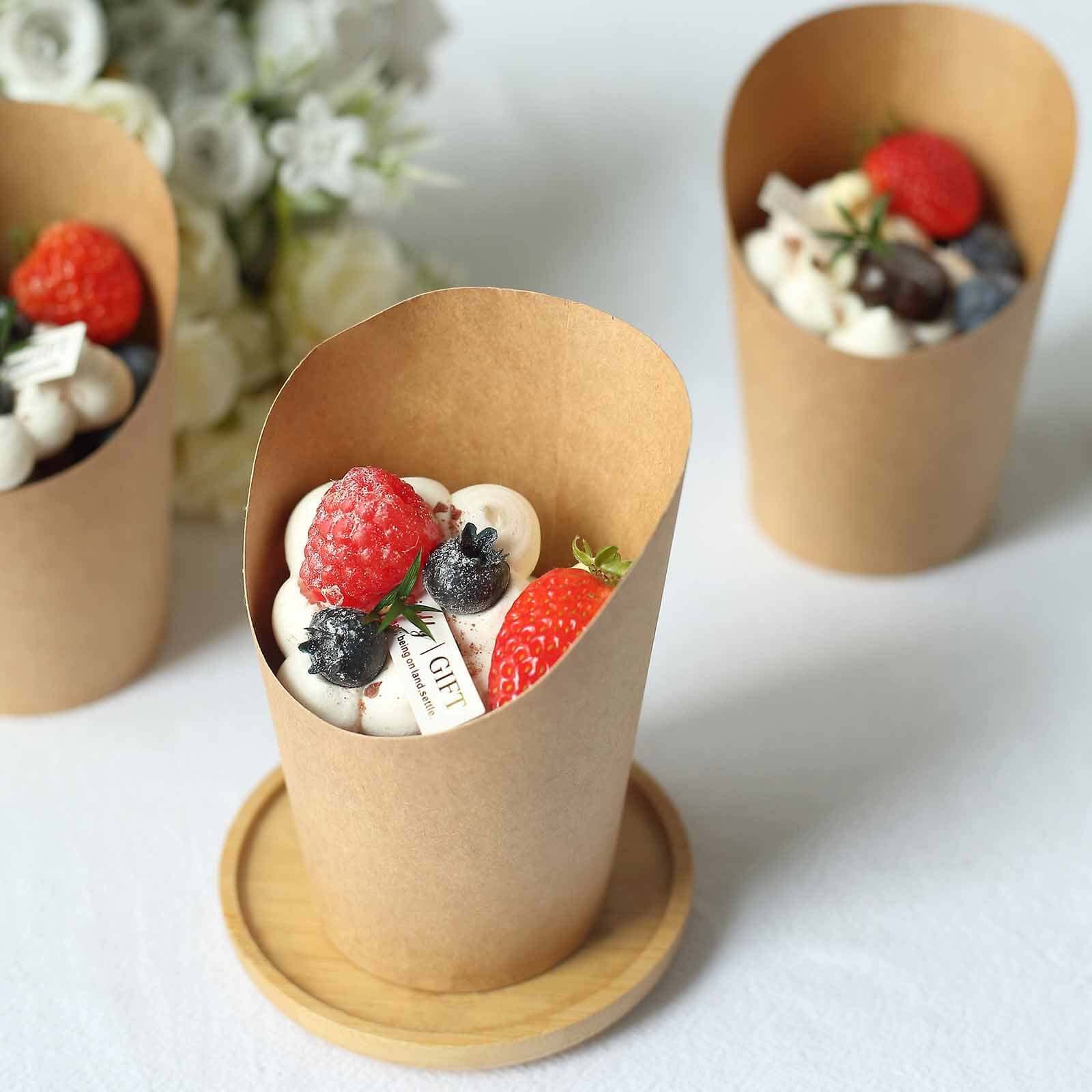 50-Pack Natural Brown Paper Popcorn Box Snack Cups 14oz, Disposable Appetizer Cone Cups - Sturdy and Food Grade - Image 8