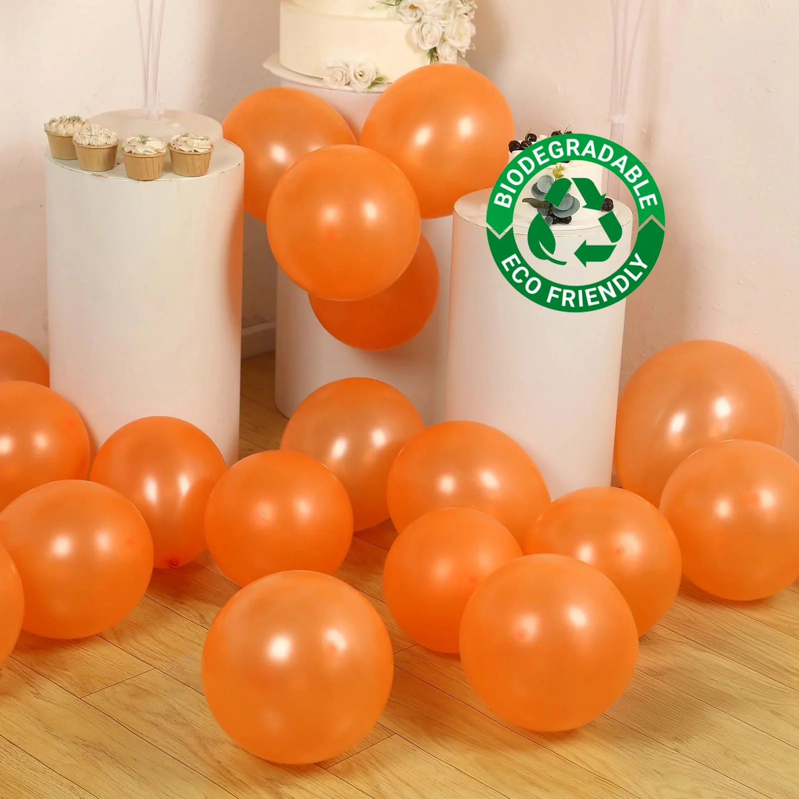 50 Pack Orange Biodegradable Balloons, Eco-friendly Thickened Extra Strong Latex Helium Party Balloons - 12" - Image 6