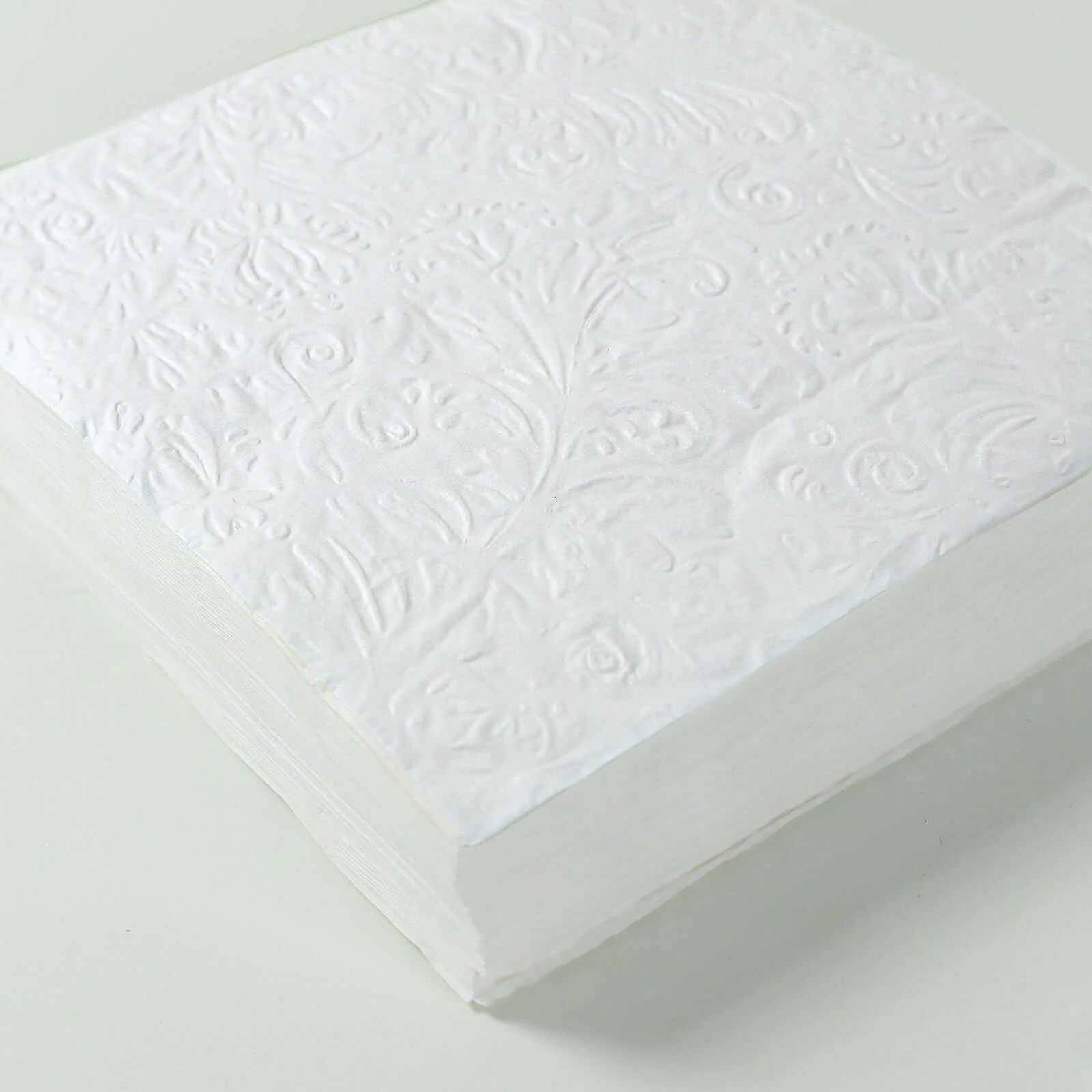 50-Pack Paper Cocktail Napkins 2 Ply White with Embossed French Swirl Pattern 6.5"x6.5" - Soft Disposable Party Napkins - Image 7