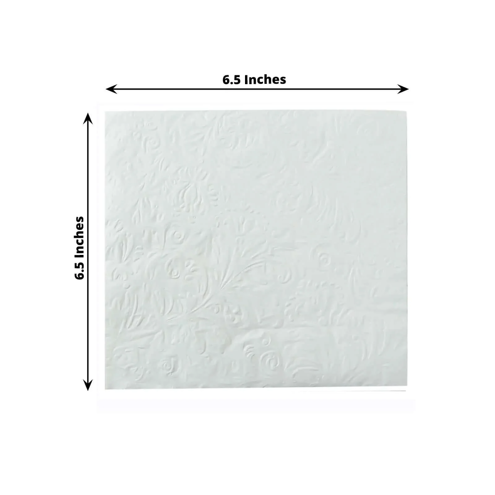 50-Pack Paper Cocktail Napkins 2 Ply White with Embossed French Swirl Pattern 6.5"x6.5" - Soft Disposable Party Napkins - Image 8