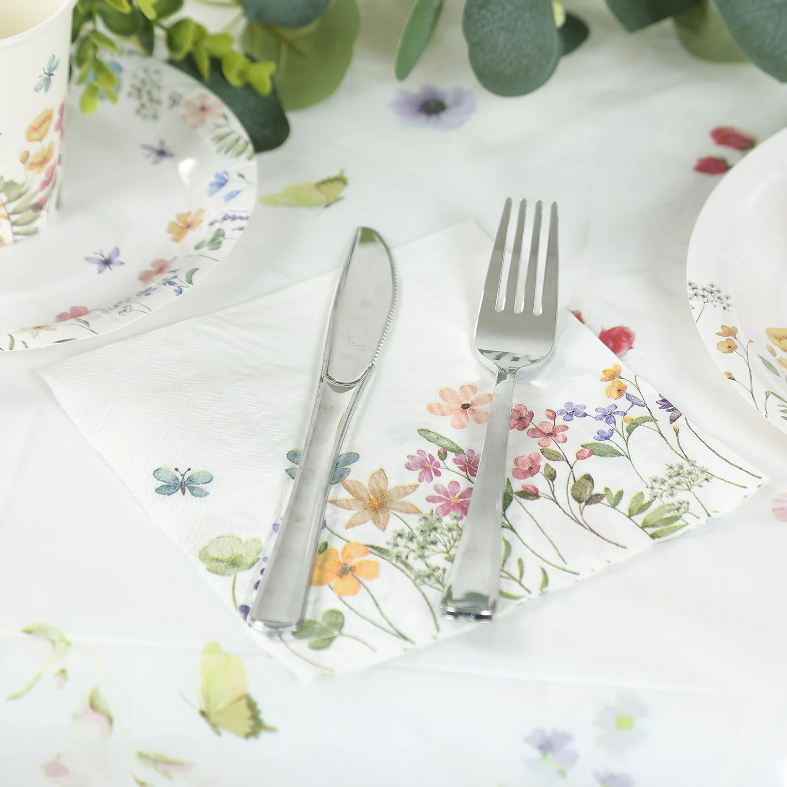 50-Pack Paper Cocktail Napkins 2 Ply with Wildflower Butterfly Design 6.5"x6.5" - Soft and Absorbent Luncheon Napkins - Image 7