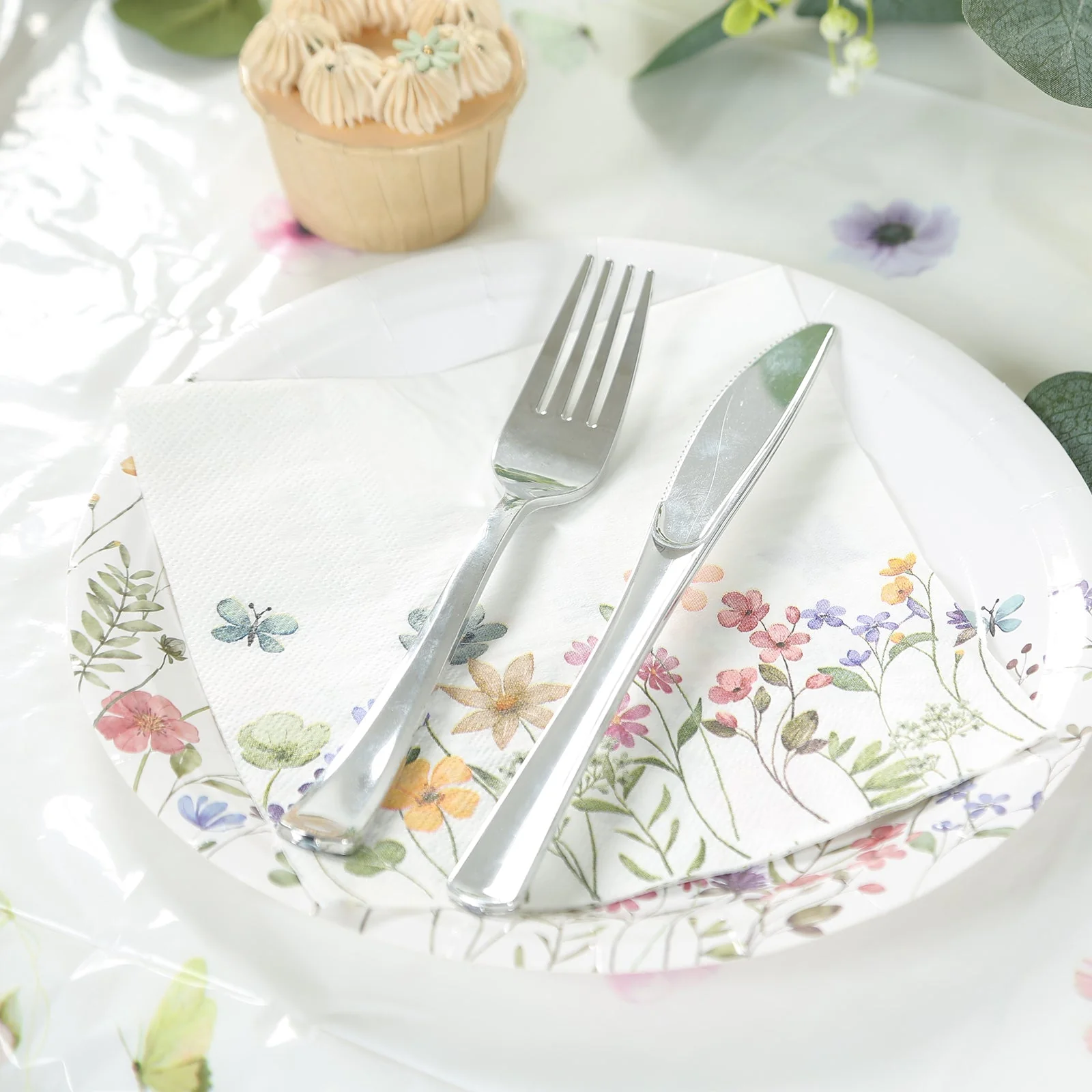 50-Pack Paper Cocktail Napkins 2 Ply with Wildflower Butterfly Design 6.5"x6.5" - Soft and Absorbent Luncheon Napkins - Image 8