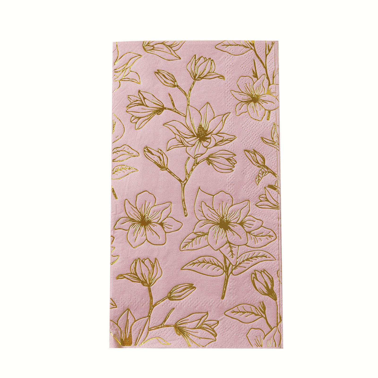 50-Pack Paper Dinner Napkins 2-Ply Dusty Rose with Gold Magnolia Flowers Print - Soft and Highly Absorbent Party Napkins - Image 7