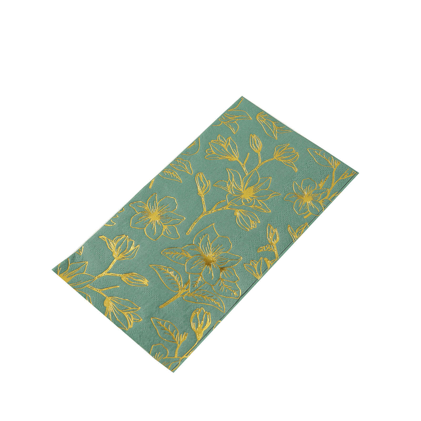 50-Pack Paper Dinner Napkins 2-Ply Dusty Sage Green with Gold Magnolia Flowers Print - Soft and Highly Absorbent Party Napkins - Image 8