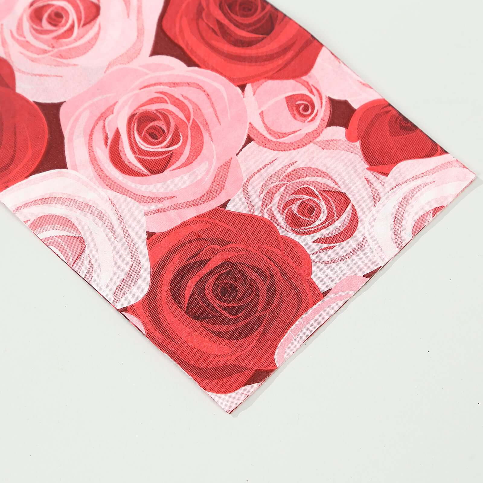 50-Pack Paper Dinner Napkins 2 Ply Red/Pink with Floral Rose Print - Soft Disposable Garden Style Napkins - Image 11