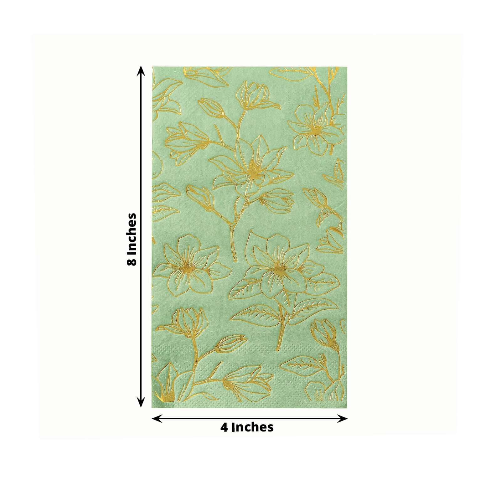 50-Pack Paper Dinner Napkins 2-Ply Sage Green with Gold Magnolia Flowers Print - Soft and Highly Absorbent Party Napkins - Image 3