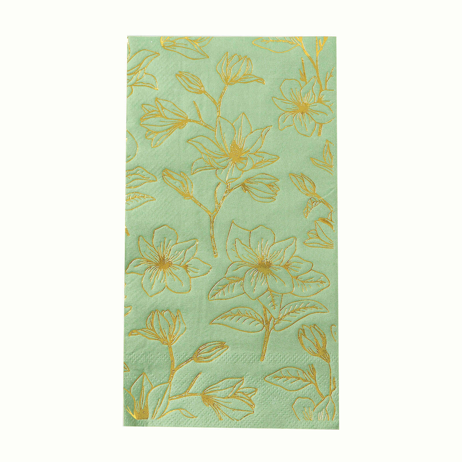 50-Pack Paper Dinner Napkins 2-Ply Sage Green with Gold Magnolia Flowers Print - Soft and Highly Absorbent Party Napkins - Image 7