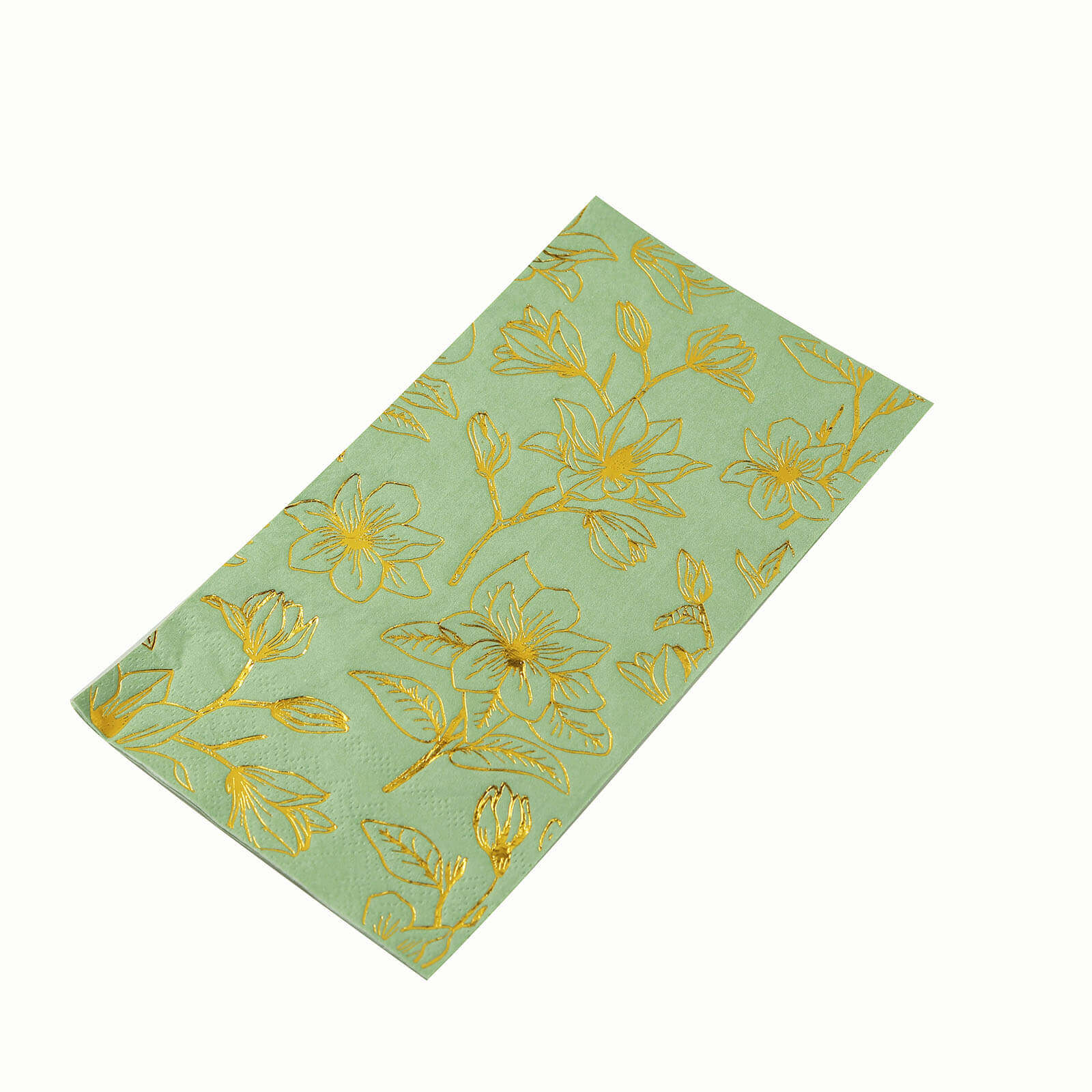 50-Pack Paper Dinner Napkins 2-Ply Sage Green with Gold Magnolia Flowers Print - Soft and Highly Absorbent Party Napkins - Image 8