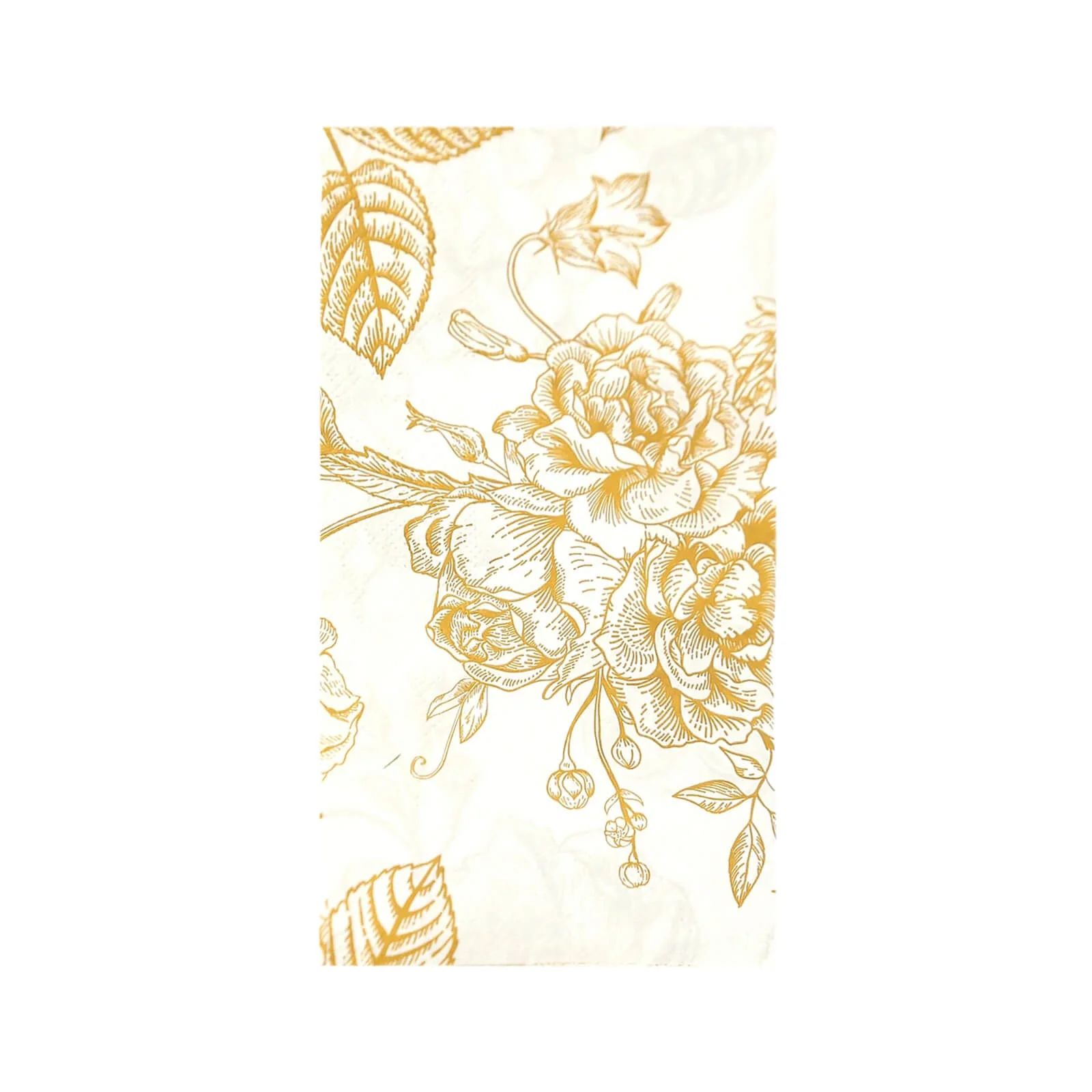 50-Pack Paper Dinner Napkins 2-Ply White with Gold French Toile Floral Pattern - Soft Disposable Party Napkins - Image 7