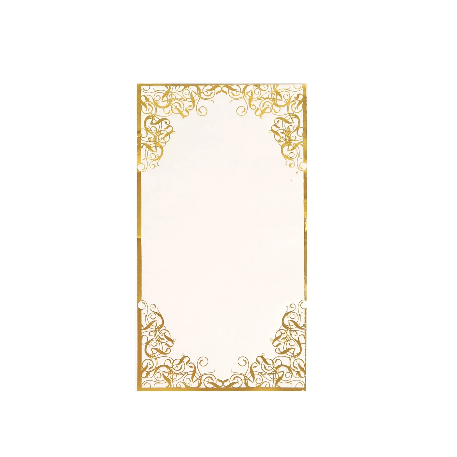 50-Pack Paper Dinner Napkins 8"x4" White with Gold Foil Lace Design - Soft 2 Ply European Style Napkins - Image 16