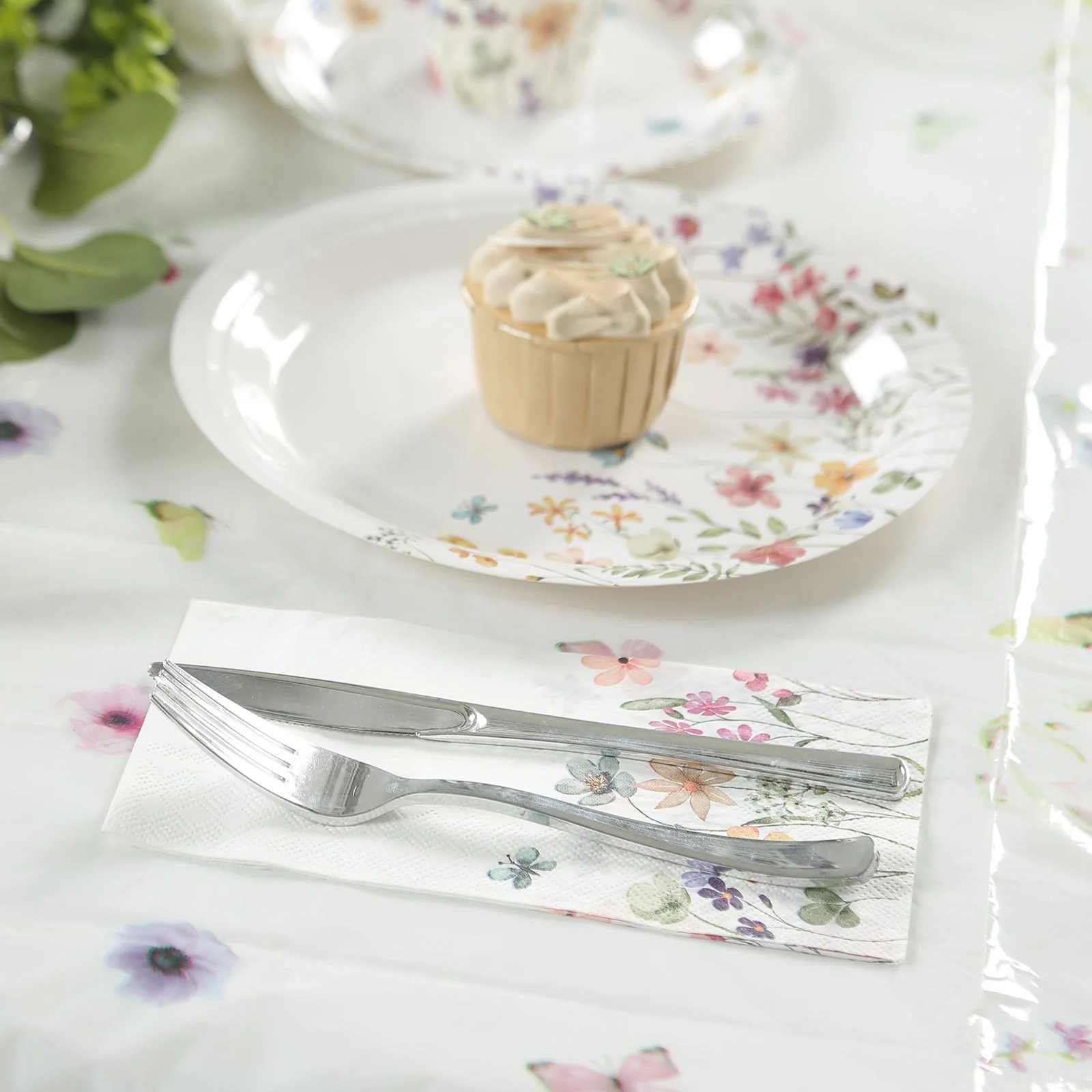 50-Pack Paper Dinner Napkins 8"x4" Wildflower Butterfly Design - Soft and Absorbent 2 Ply Disposable Napkins - Image 7