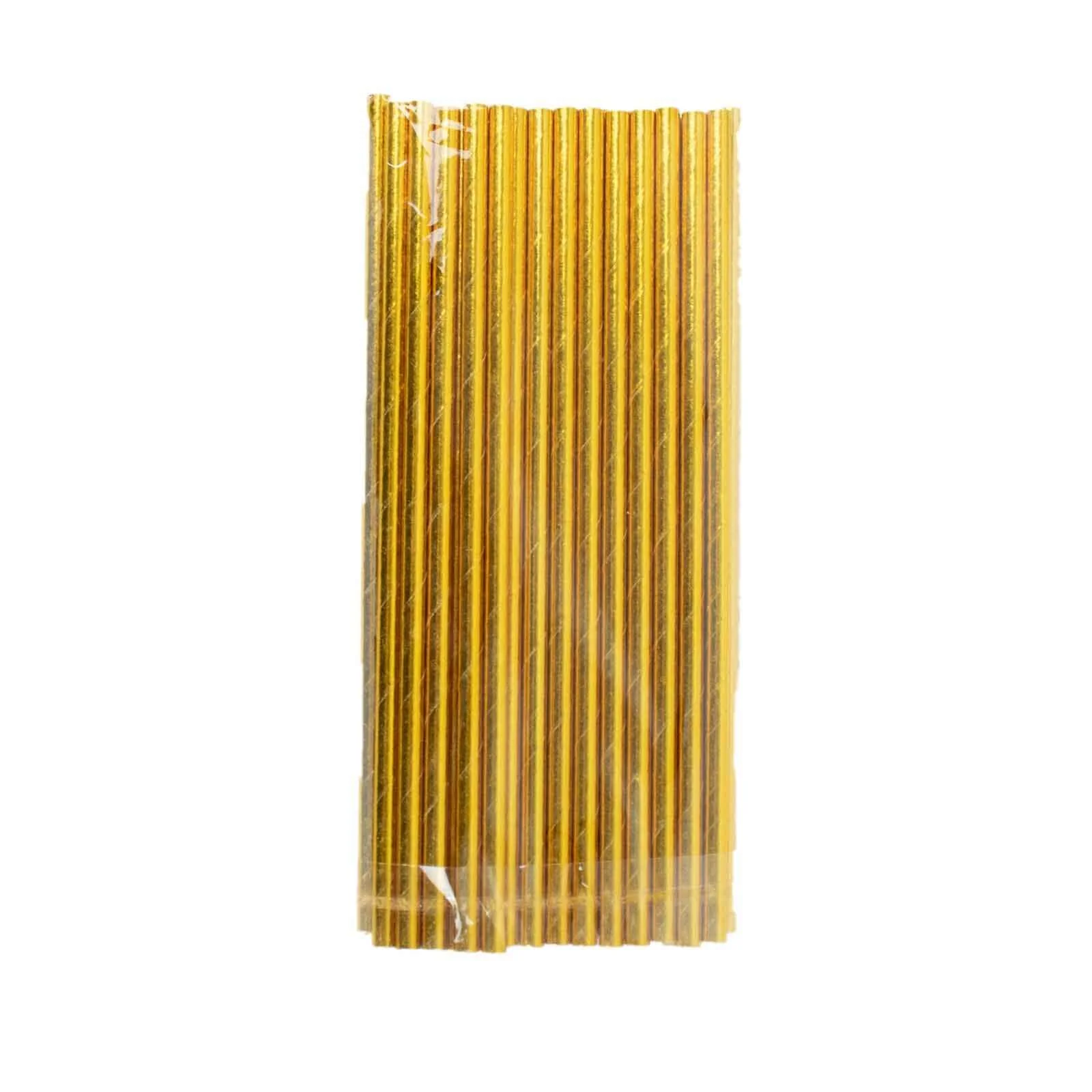 50-Pack Paper Drinking Straws 8" Metallic Gold Foil Food Grade - Biodegradable Disposable Straws - Image 7