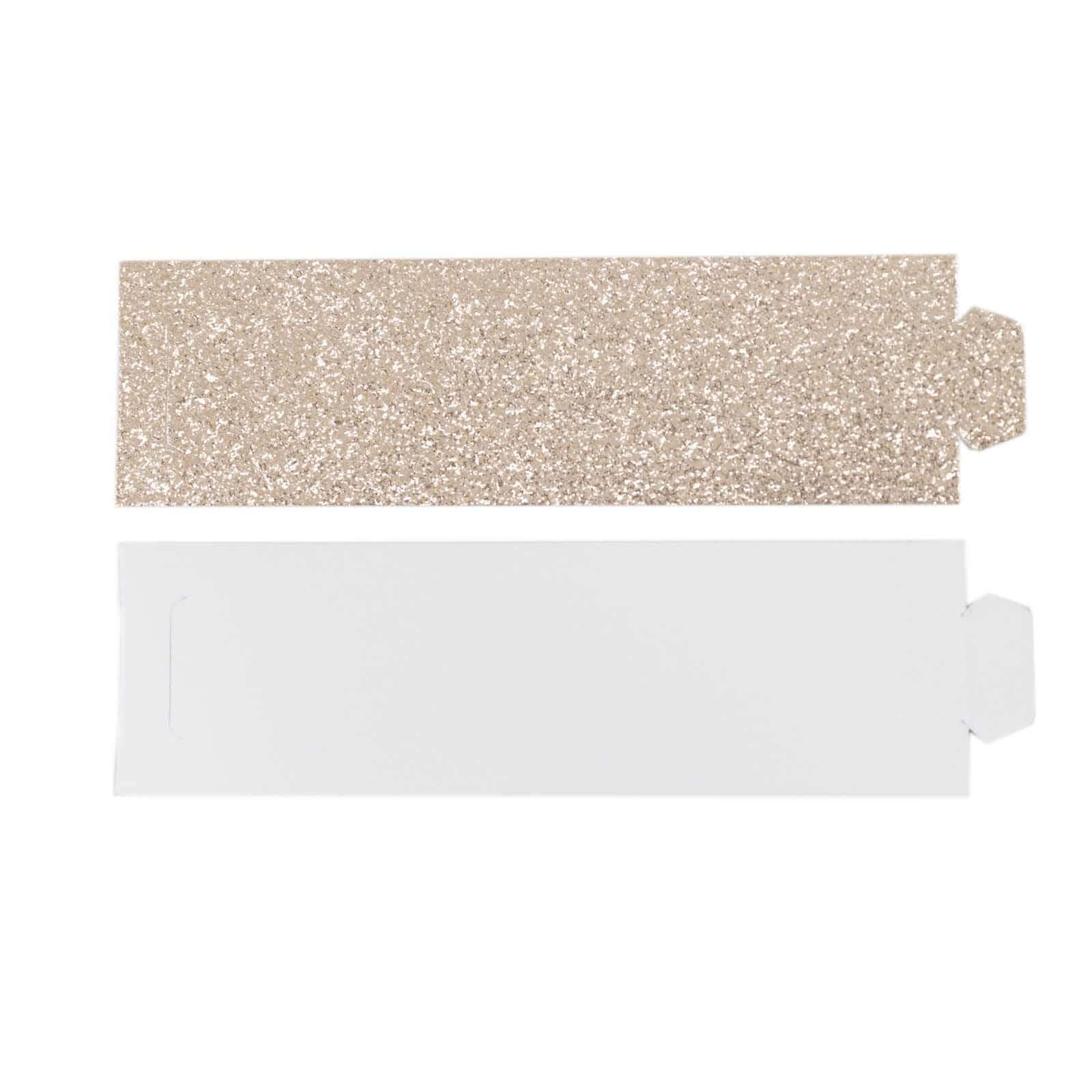 50-Pack Paper Napkin Rings 1.5" Beige Glitter - Disposable Napkin Holders for Parties - Image 7