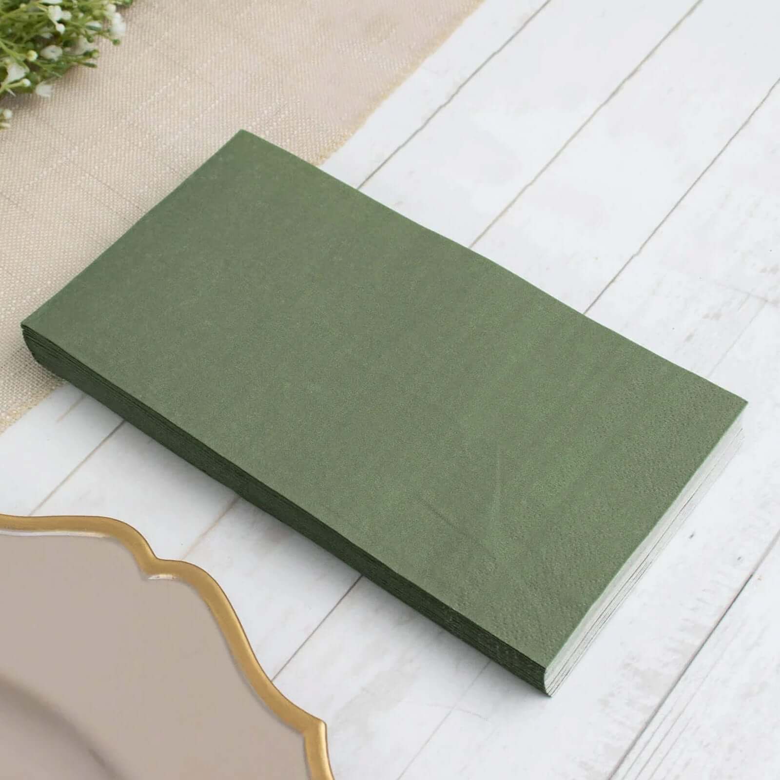 50-Pack Paper Napkins 2-Ply Soft Dusty Sage Green - Dinner Party Napkins