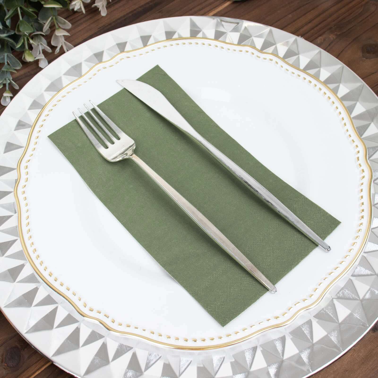50-Pack Paper Napkins 2-Ply Soft Dusty Sage Green - Dinner Party Napkins - Image 8