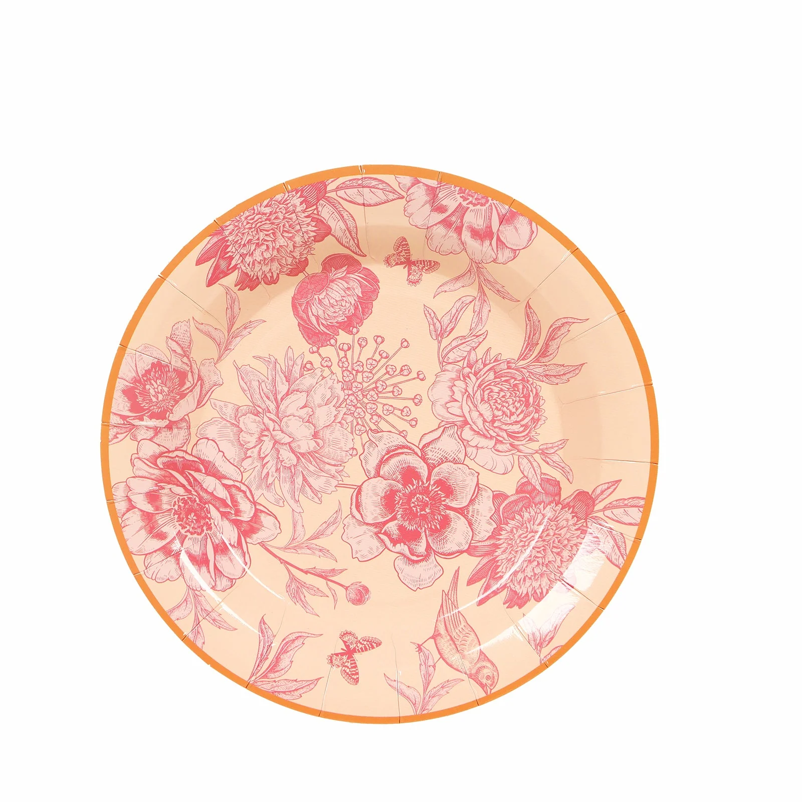 50-Pack Paper Round Dessert and Dinner Plates 7", 9" Dusty Rose Spring Floral Print with Gold Rim - Heavy Duty Disposable Party Plates Set for Garden Weddings & Chic Brunches - Image 9