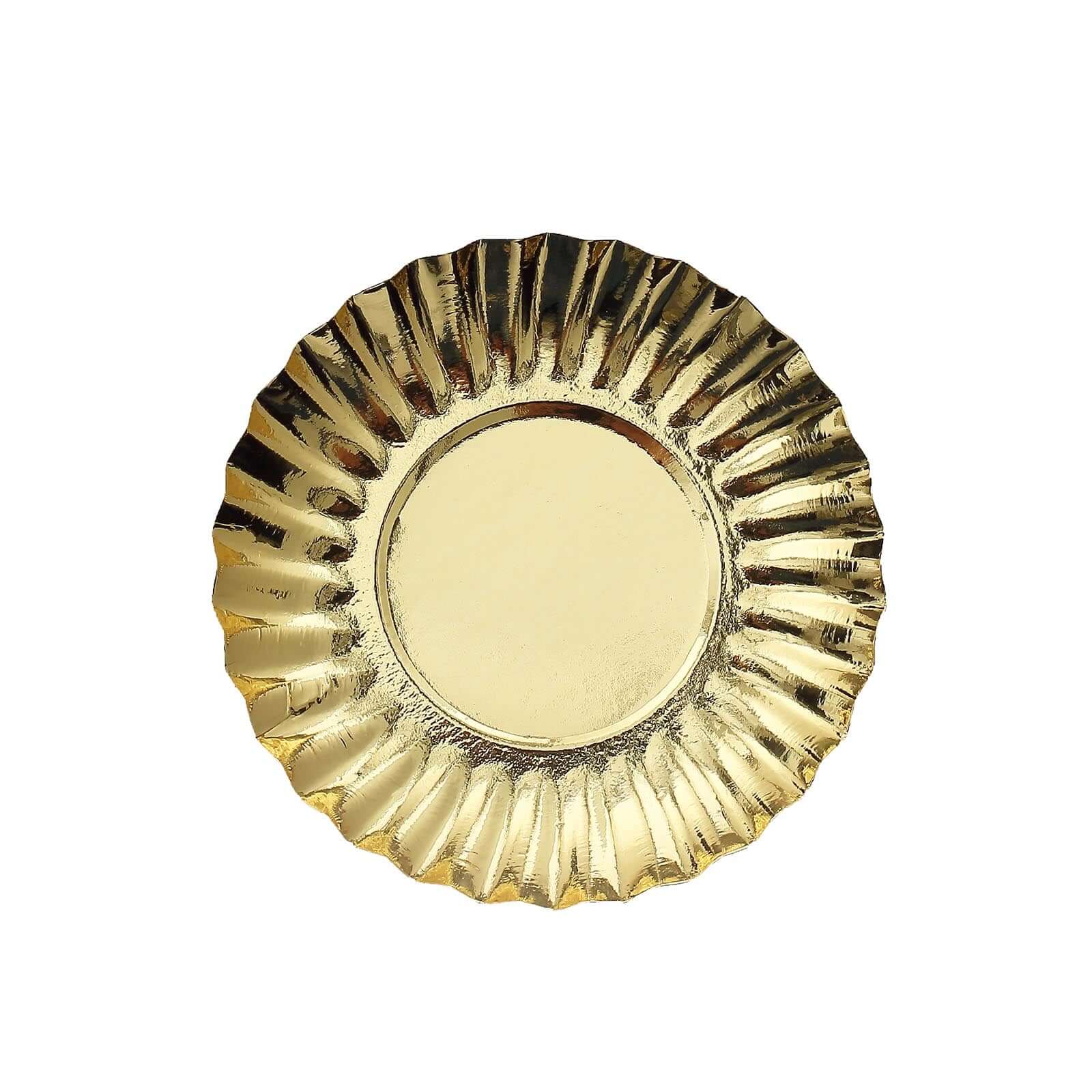 50-Pack Paper Round Party Plates 3.5" Metallic Gold Scalloped Rim - 250GSM Disposable Mini Dessert Plates - Image 8