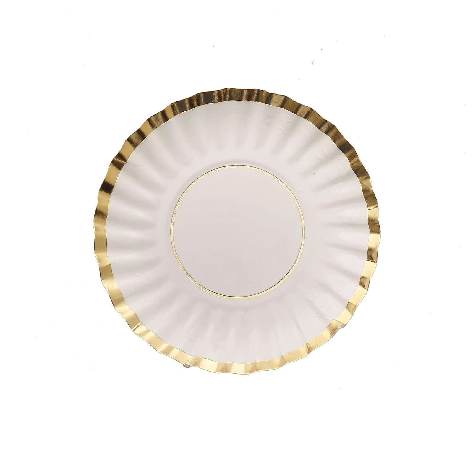 50-Pack Paper Round Party Plates 3.5" White with Gold Scalloped Rim - 250GSM Disposable Mini Dessert Plates for Tapas, Appetizers & Finger Foods - Image 8