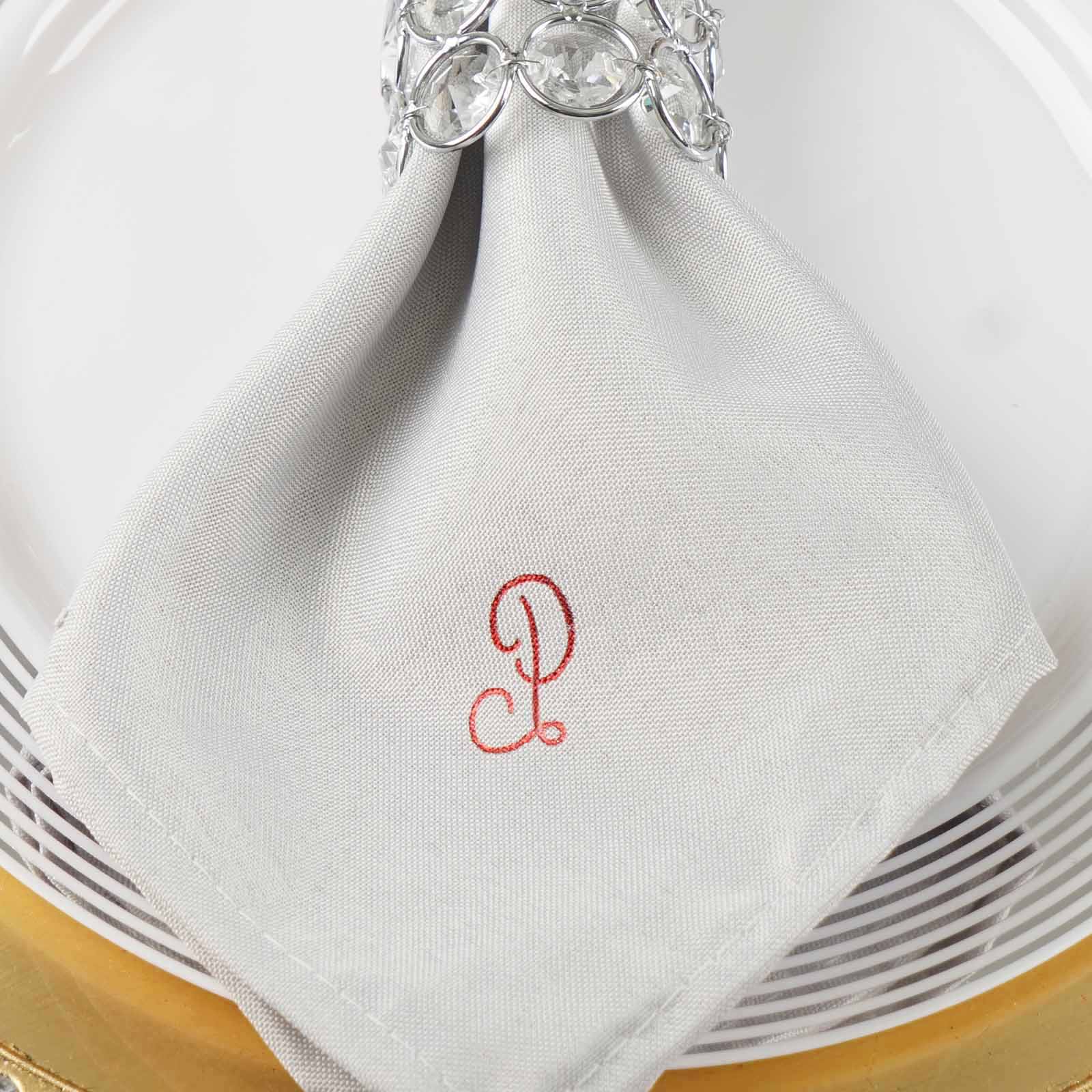 50 Pack Personalized Monogram Initials Cloth Dinner Napkins, Custom Printed Wedding Favors - Image 3