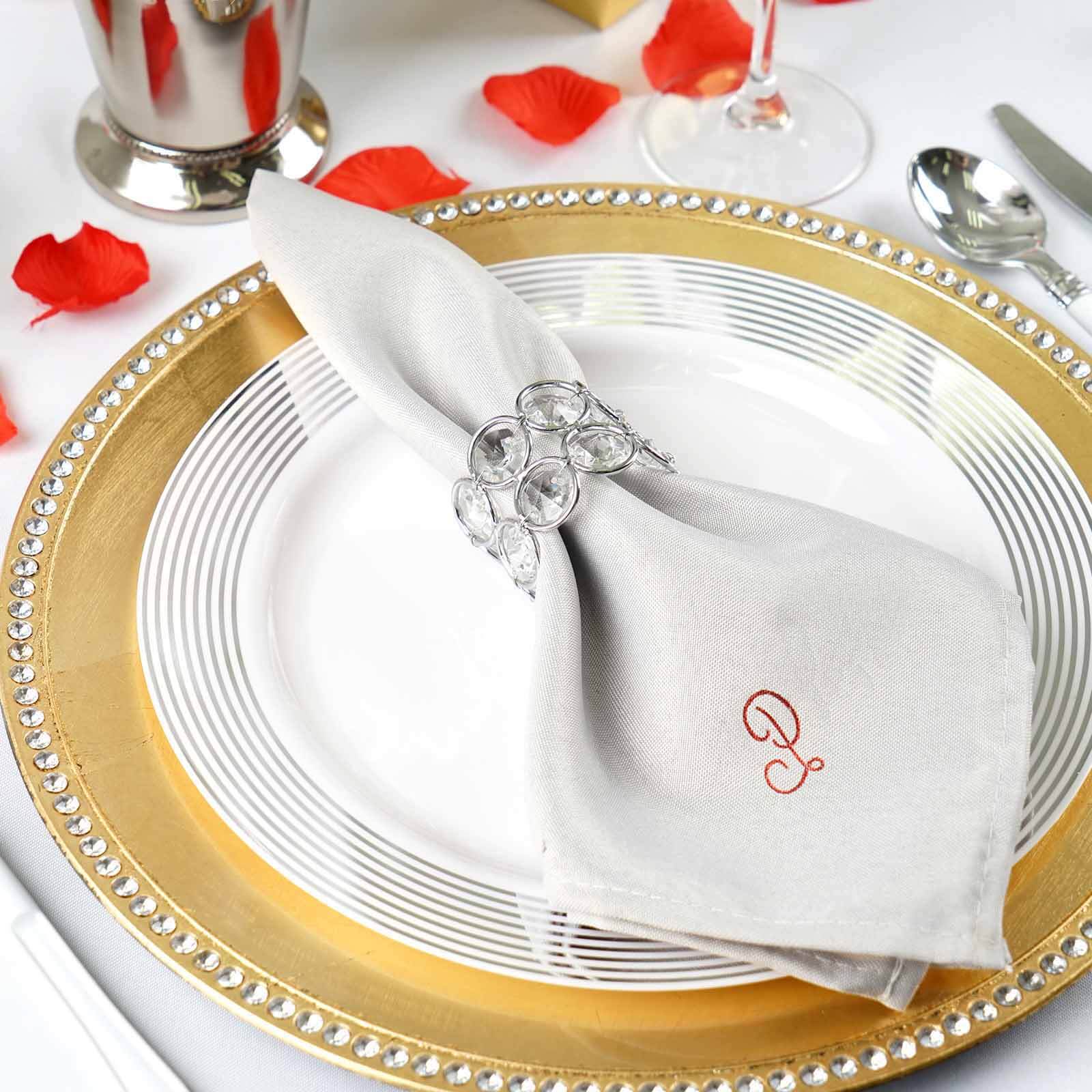 50 Pack Personalized Monogram Initials Cloth Dinner Napkins, Custom Printed Wedding Favors - Image 5