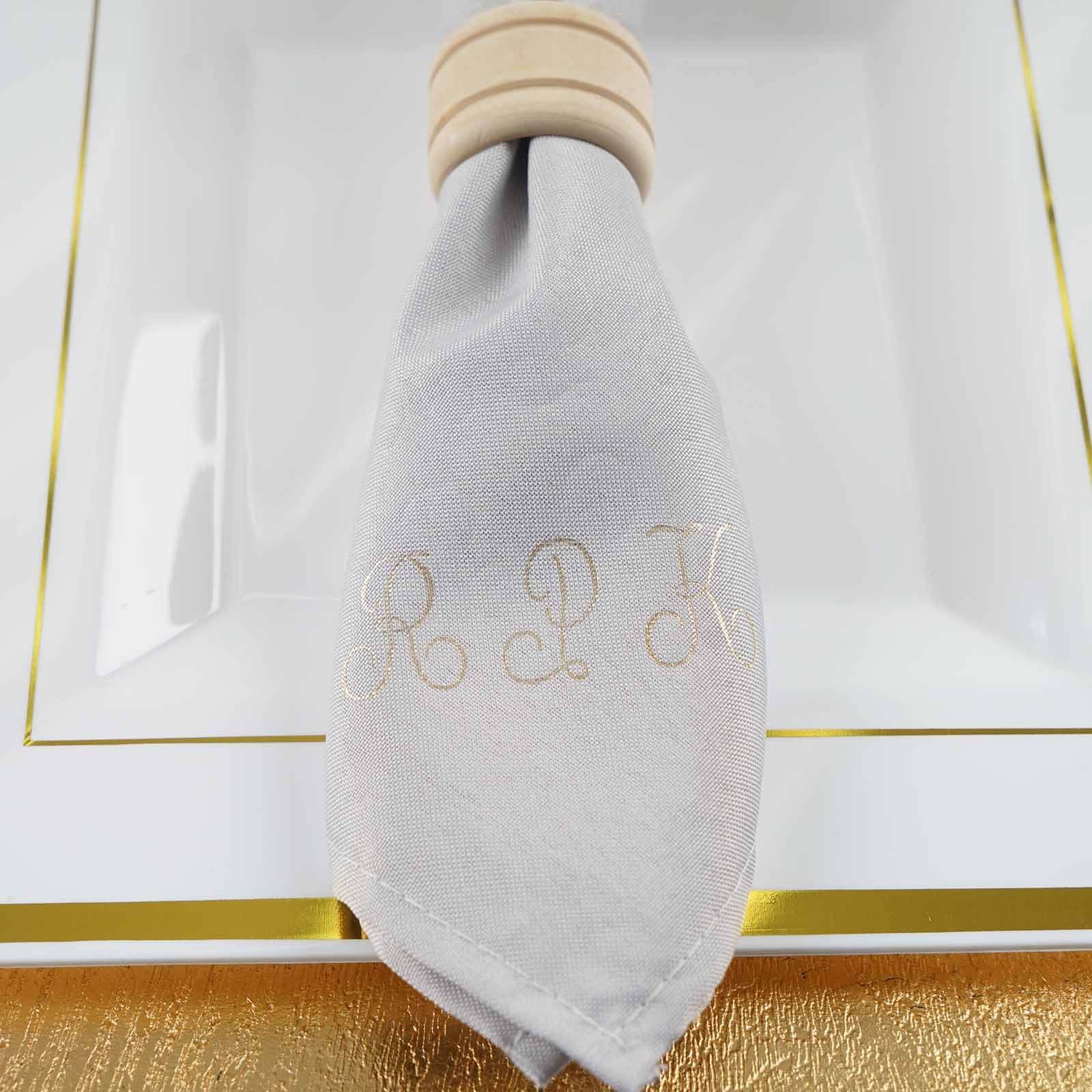 50 Pack Personalized Monogram Initials Cloth Dinner Napkins, Custom Printed Wedding Favors - Image 9