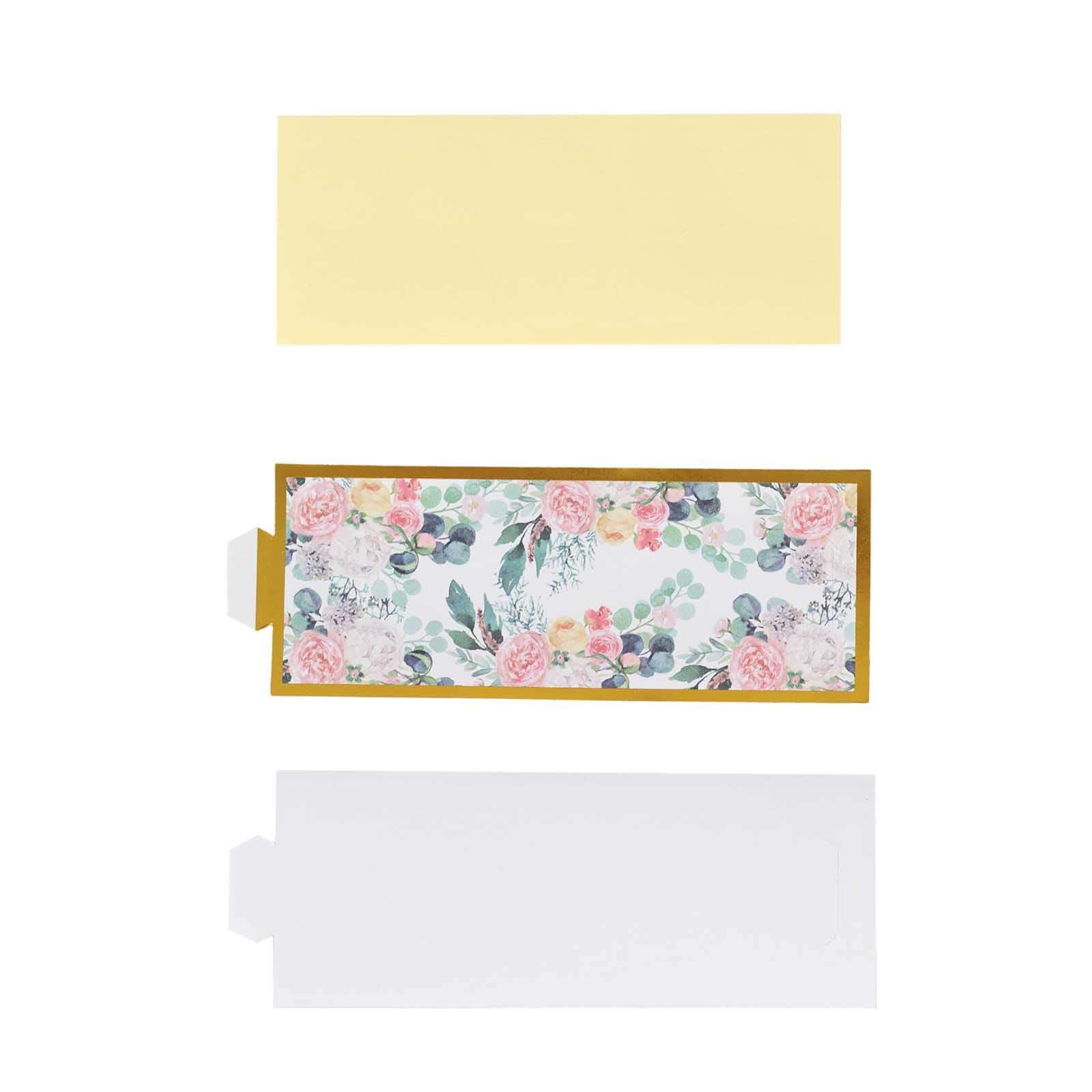 50 Pack Pink Peony Floral Paper Napkin Rings with Gold Edge, Disposable Napkin Holders Bands - 1.5" - Image 7