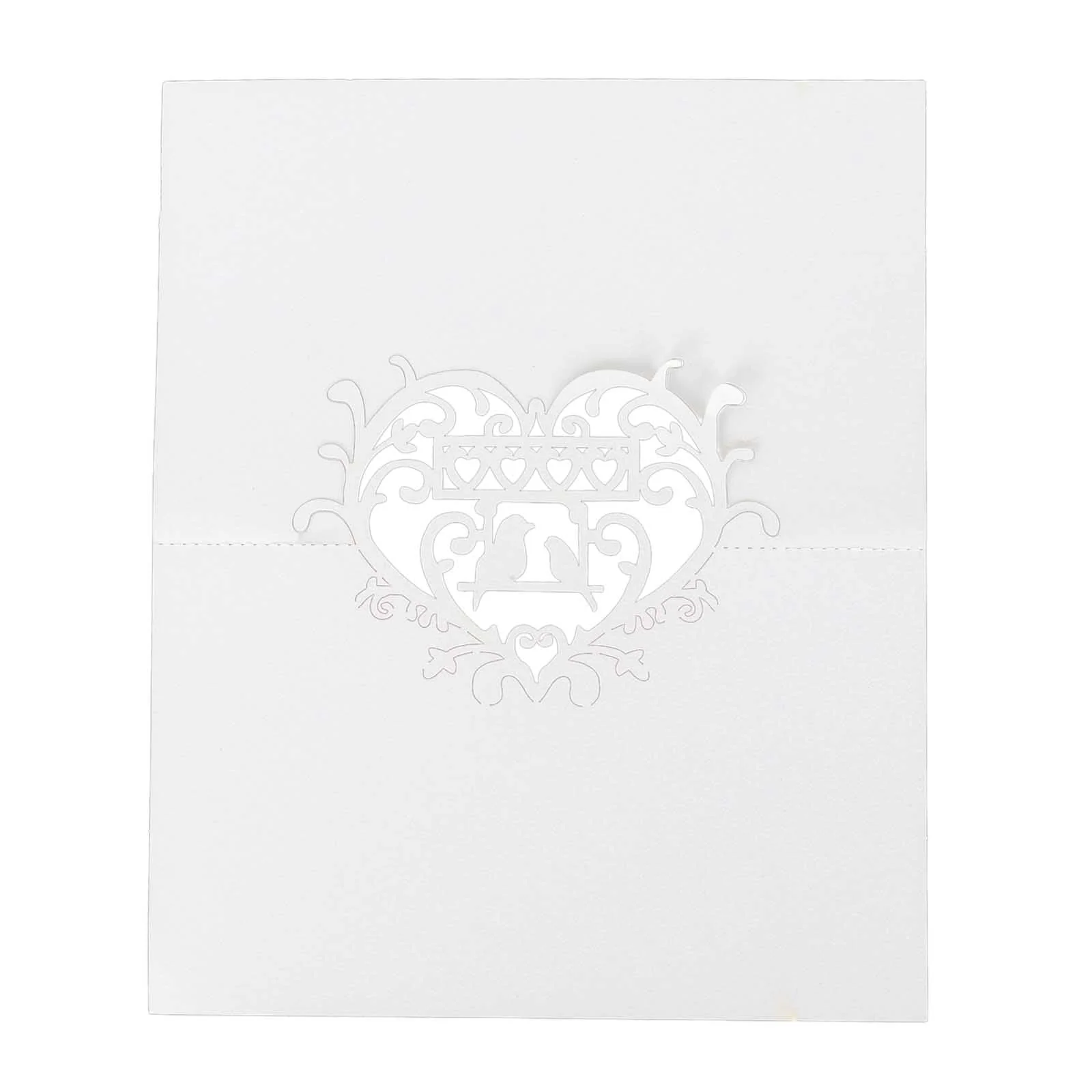 50-Pack Wedding Place Cards 210 GSM with Laser Cut Hollow Heart Design White - Printable Reservation Seating Tent Cards - Image 13
