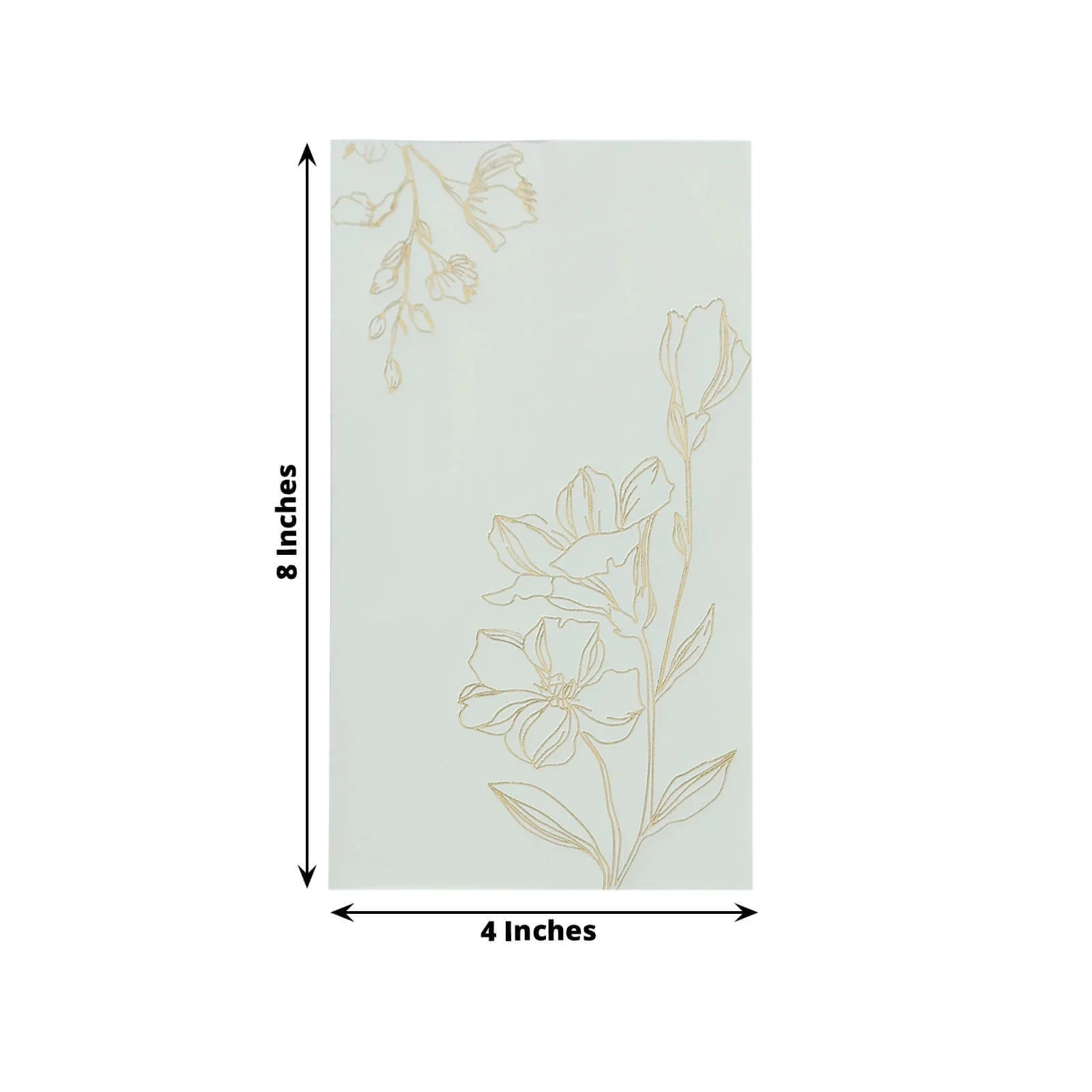 50 Pack White 2-Ply Paper Dinner Napkins with Gold Lilly Flowers Print, Highly Absorbent Soft Disposable Party Napkins - Image 2