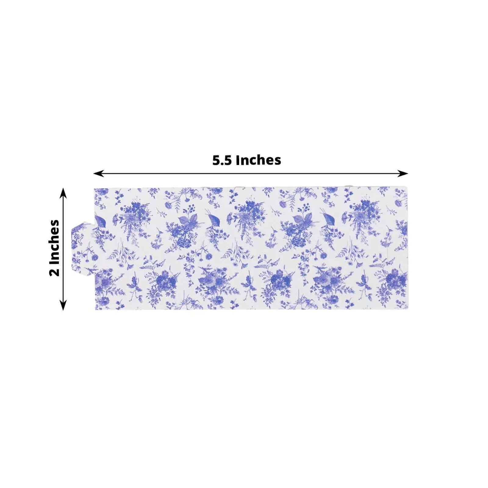50 Pack White Blue Paper Napkin Rings in French Toile Floral Pattern, Disposable Napkin Holders Bands - 1.5" - Image 3