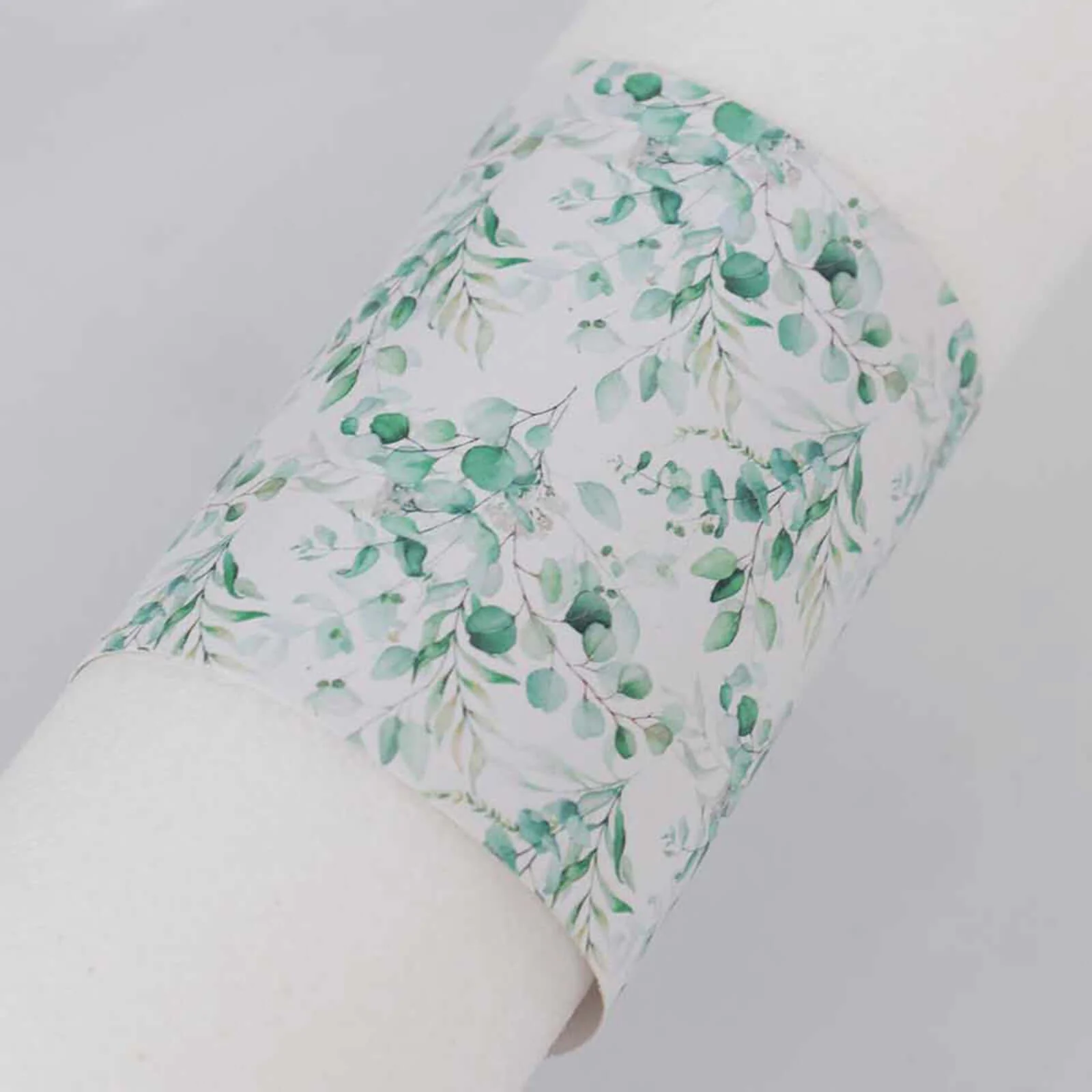 50 Pack White Green Paper Napkin Rings with Eucalyptus Leaves Print, Disposable Napkin Holders Bands - 1.5" - Image 11