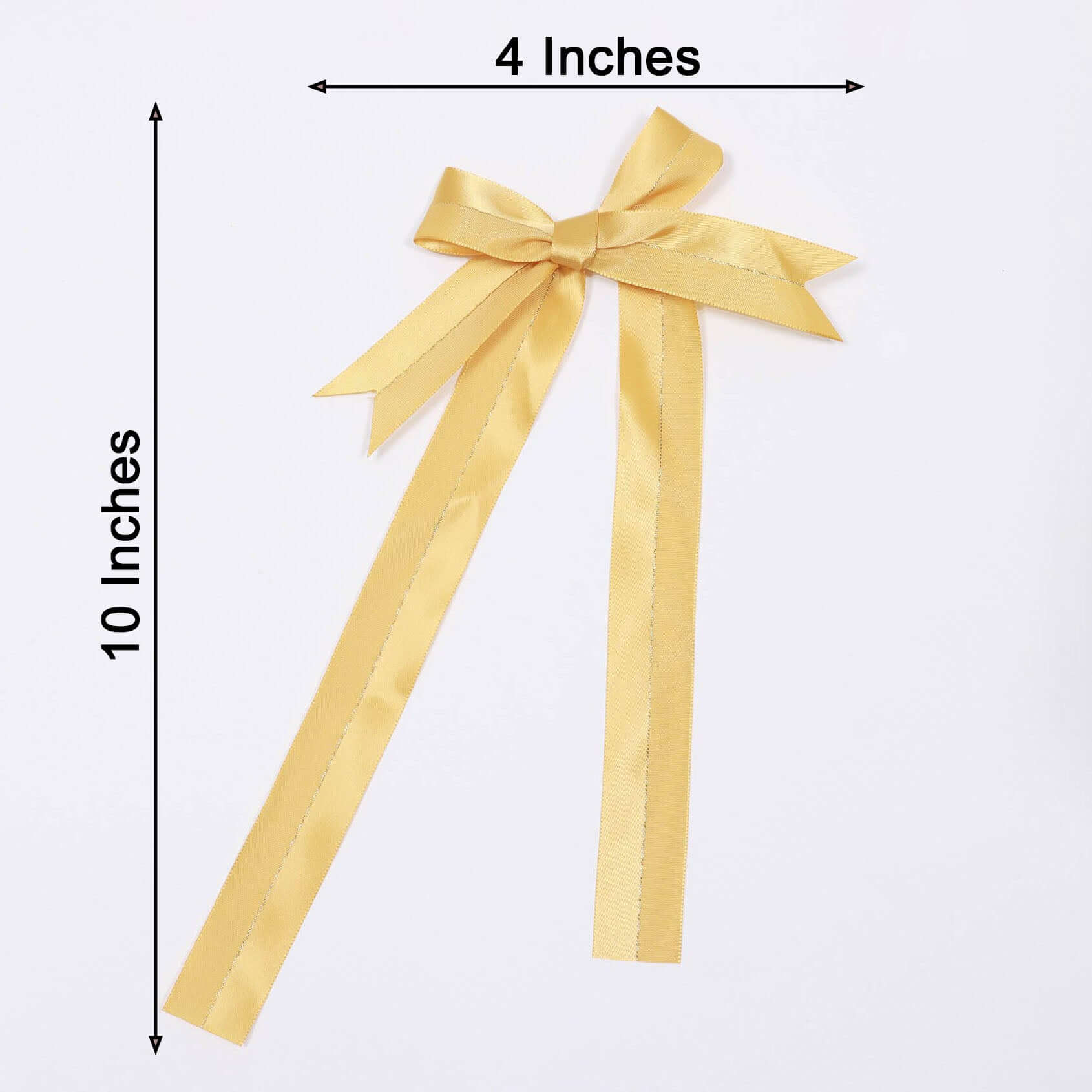 50 Pcs Gold Pre Tied Ribbon Bows, Satin Ribbon With Gold Foil Lining For Gift Basket and Party Favors Decor 10" - Image 7