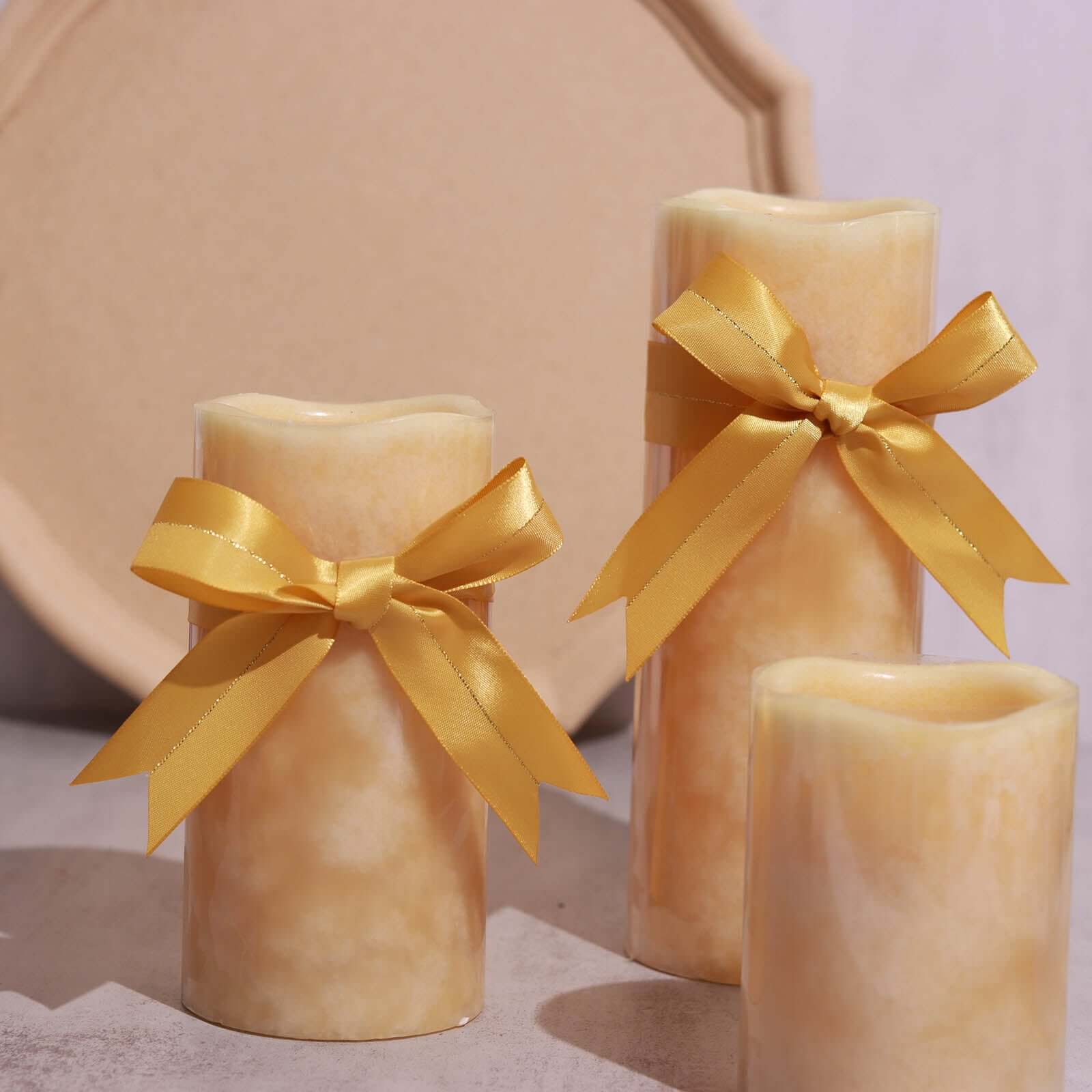 50 Pcs Gold Pre Tied Ribbon Bows, Satin Ribbon With Gold Foil Lining For Gift Basket and Party Favors Decor 10" - Image 9