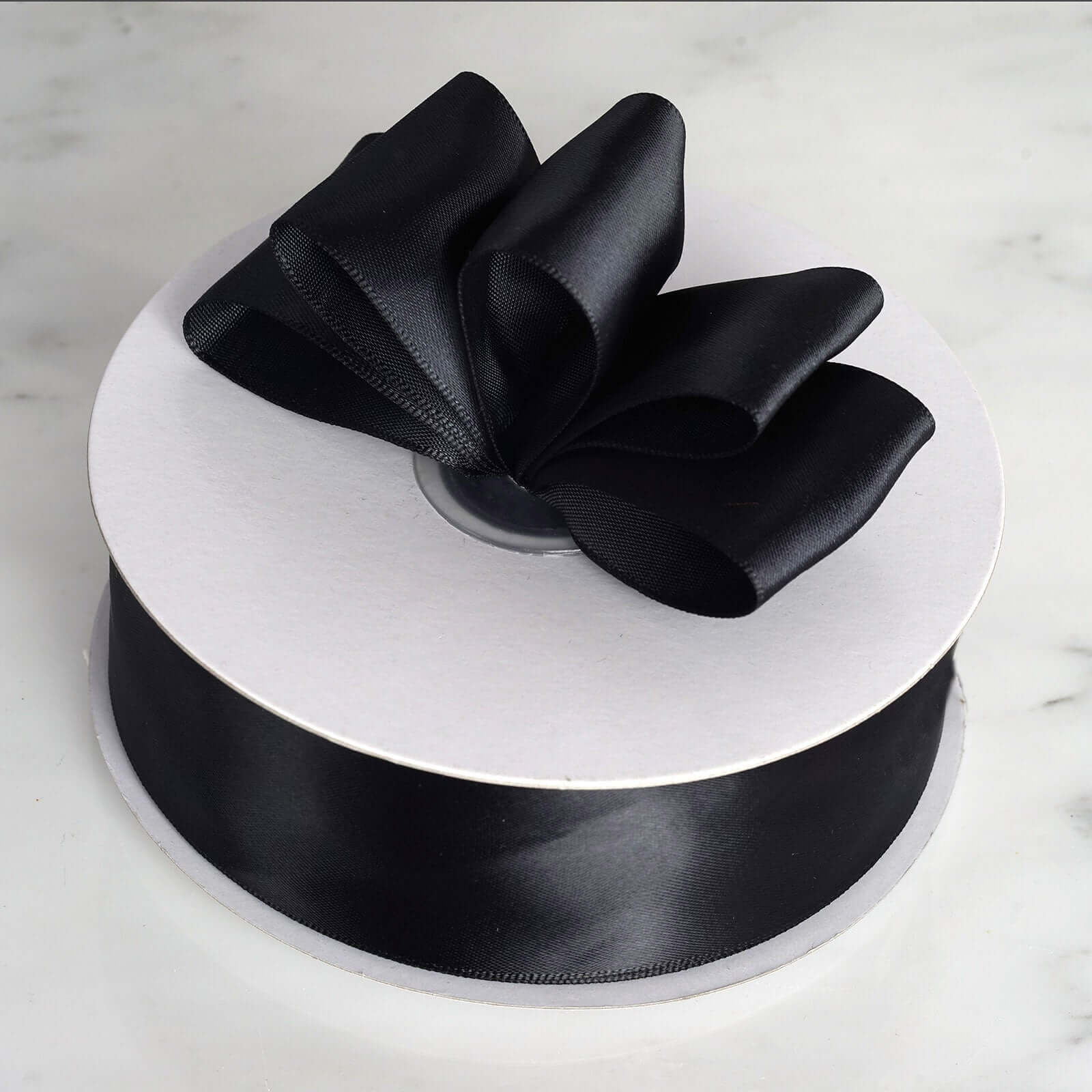 Black Single Face Decorative Satin Ribbon 50 Yards 1.5" - Image 3