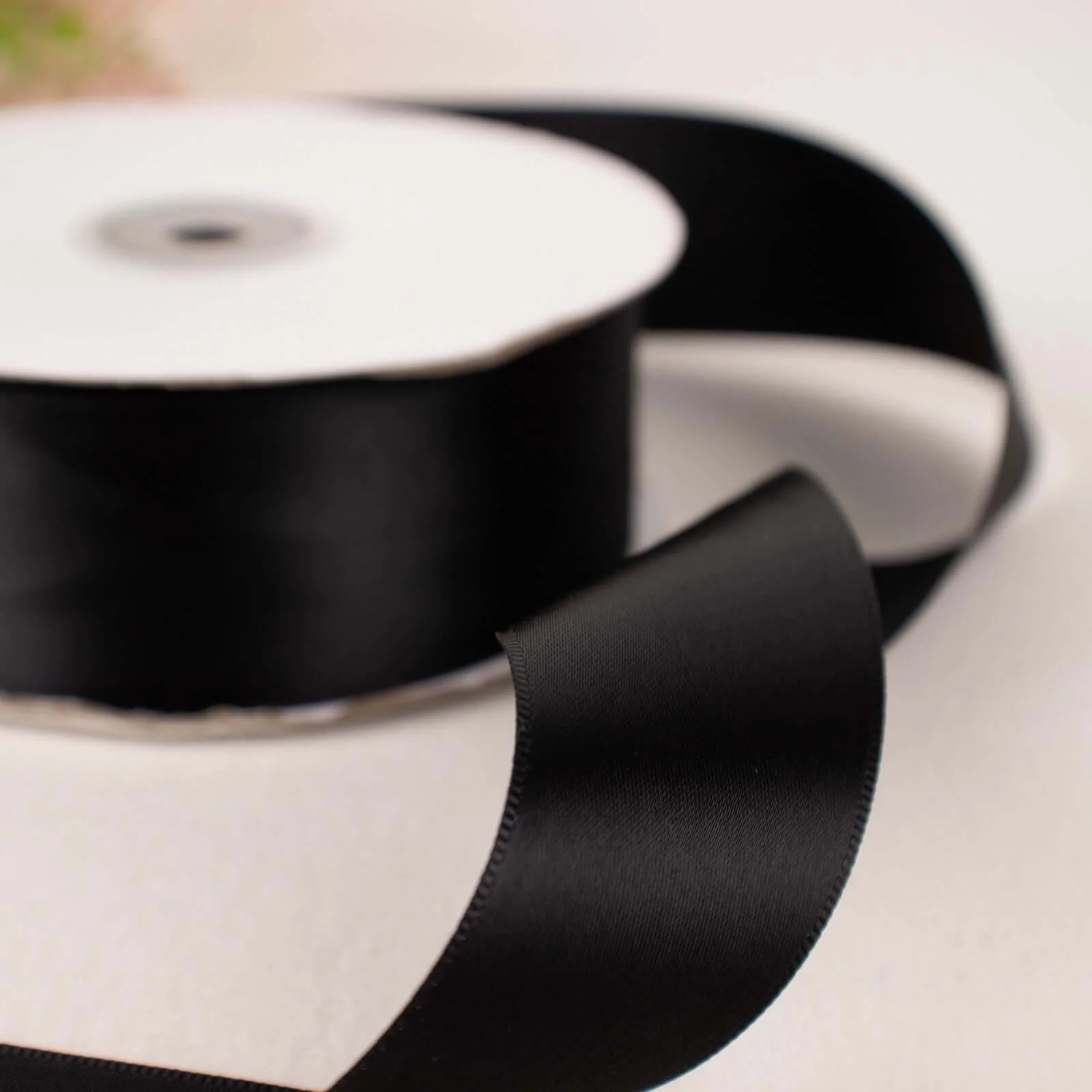 Black Single Face Decorative Satin Ribbon 50 Yards 1.5" - Image 6